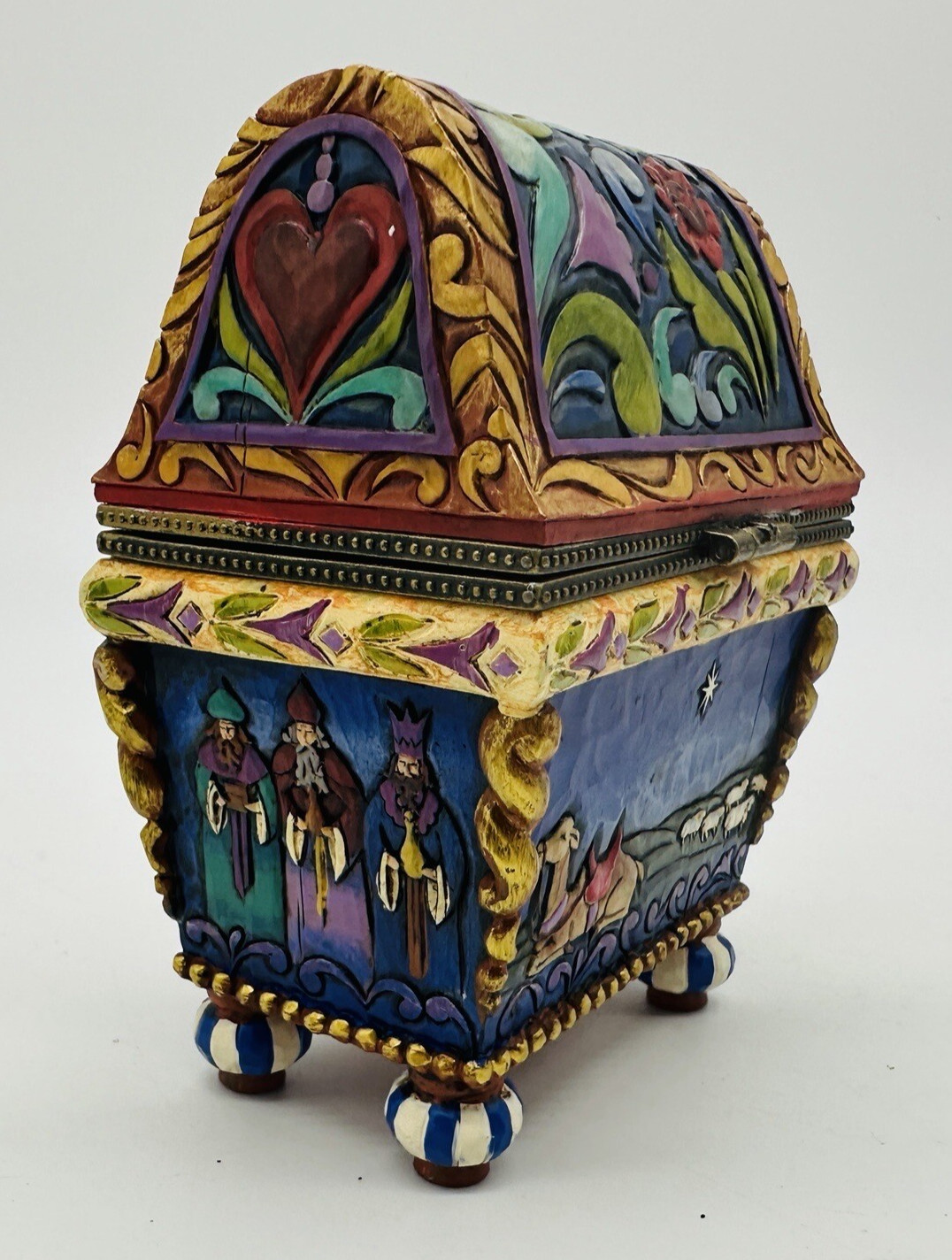 2009 Jim Shore Bearing Gifts For The Newborn King Nativity Hinged Box 4014472