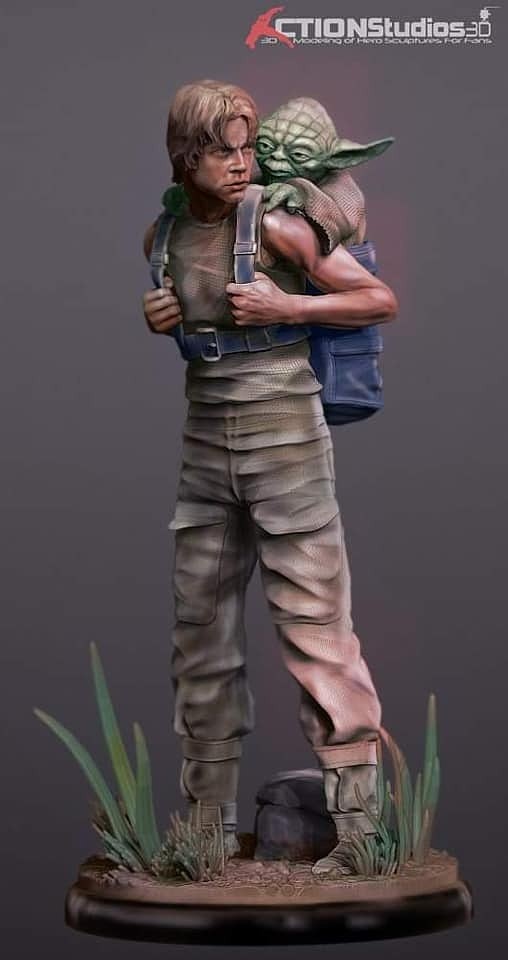 Luke Skywalker & Yoda StarWars V1! Printed 16k Res! HandPainted or Unpainted!