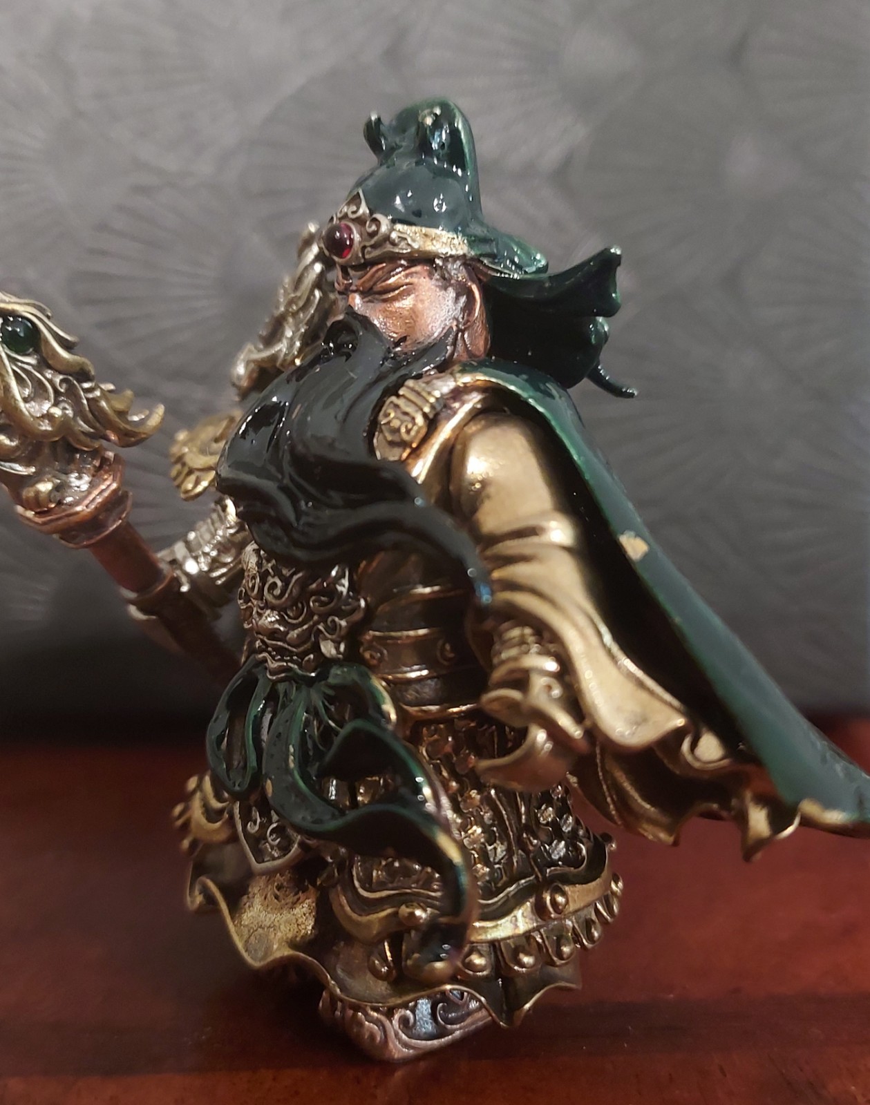 Guan Yu Figurine, Magnetic Metal Statue
