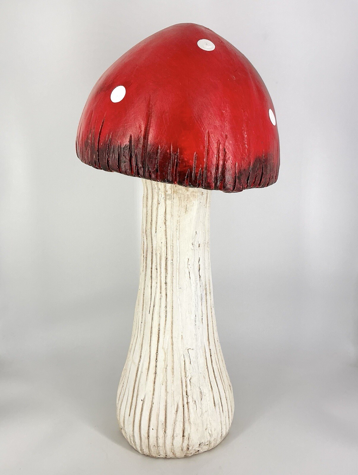 GAINT Mushroom Red Cap White Spotted 24” Tall Ceramic Huge Photo Prop