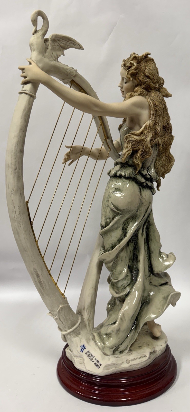 Giuseppe Armani Florence Angelica Harp Lady Figurine Ltd Ed 1802/5000 19” B29