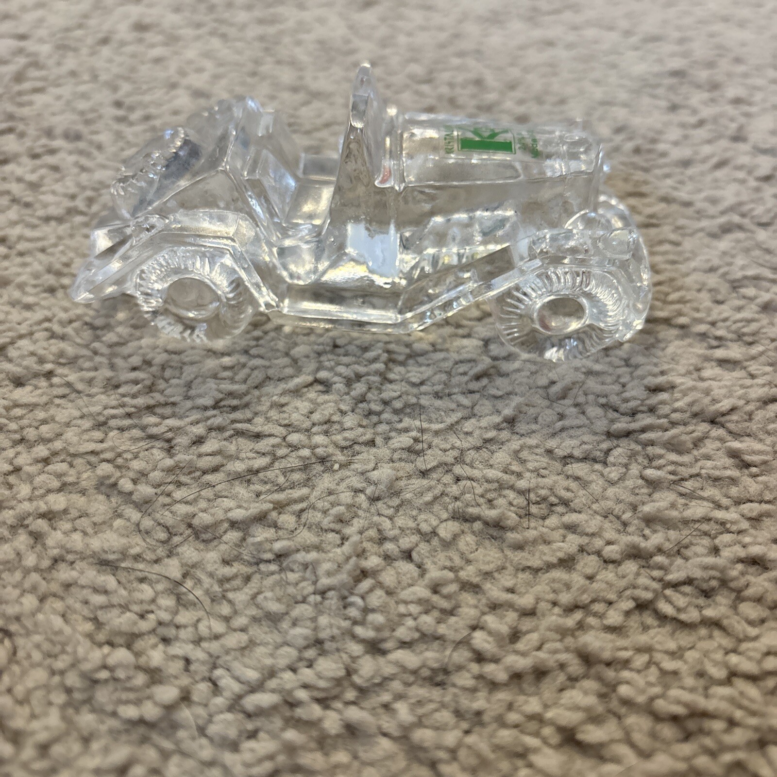 Kristal Color KC Solid 24% Lead Crystal Antique Car Paper Weight/Figurine Italy