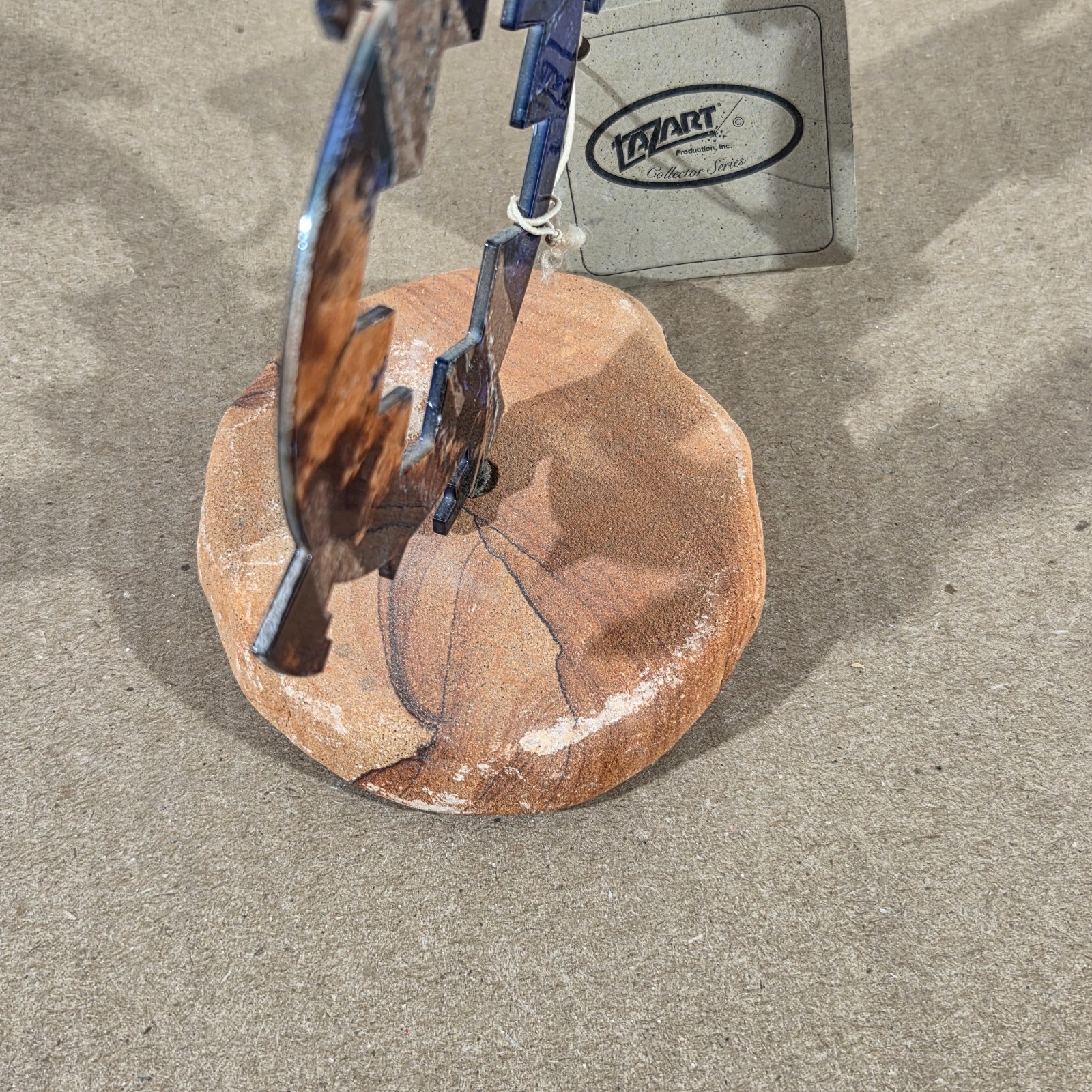 Petroglyph Turtle On Sandstone Base Southwestern Home Cabin Decor Metal & Stone