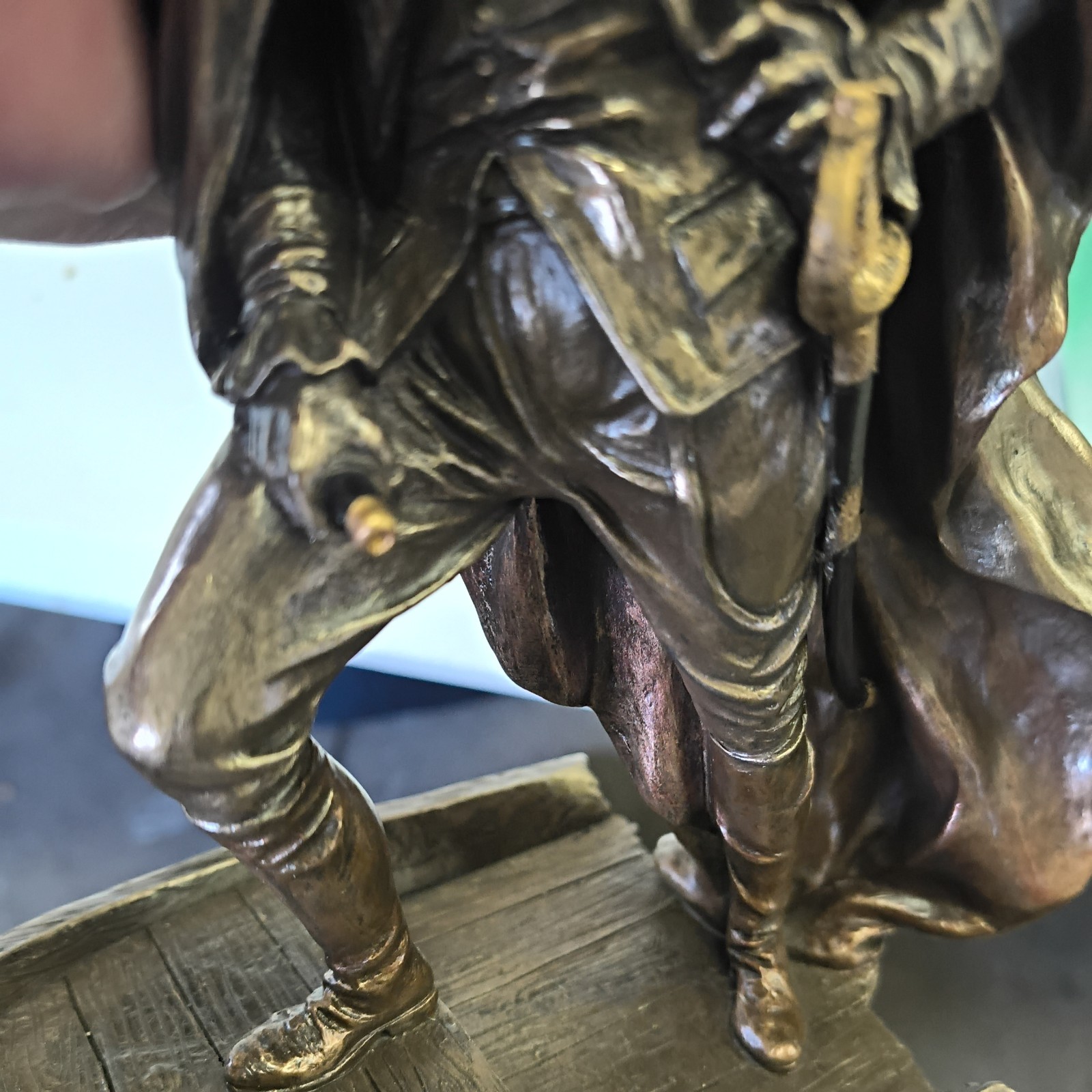 9 1/2″ GEORGE WASHINGTON Crossing The Delaware Statue Antique Bronze Color