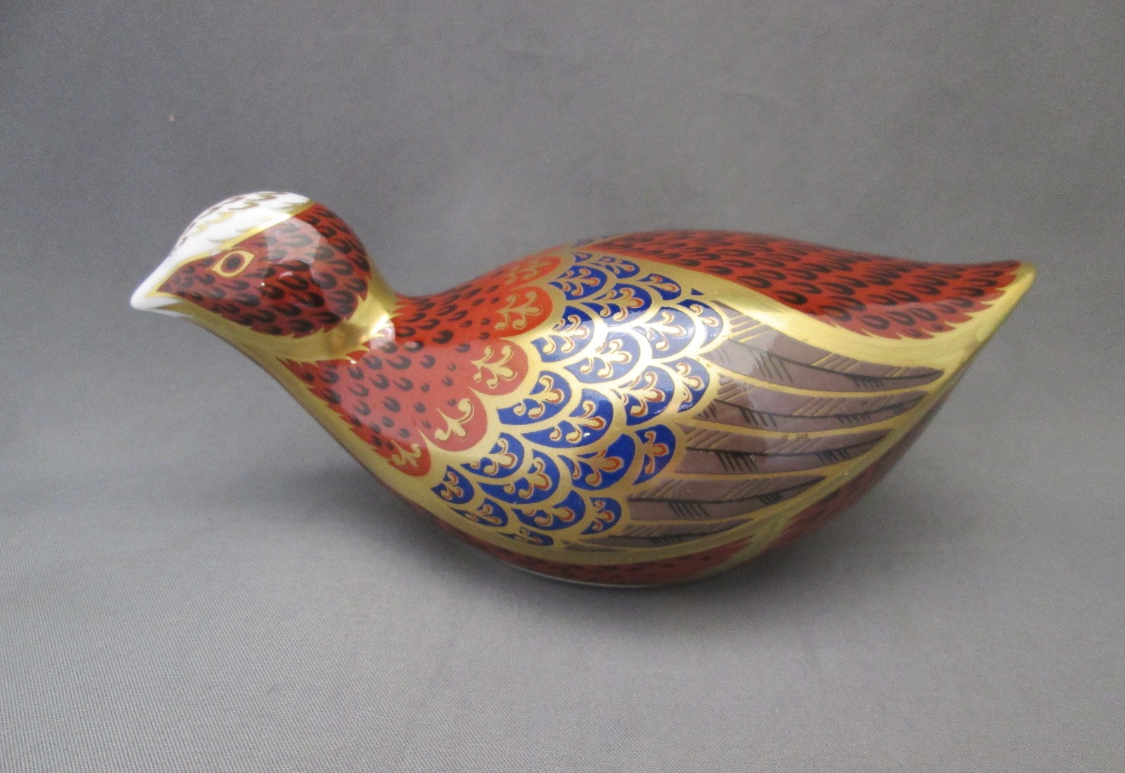 Royal Crown Derby Figurine Dappled Quail 1959 LIX Imari Colored 1st Quality