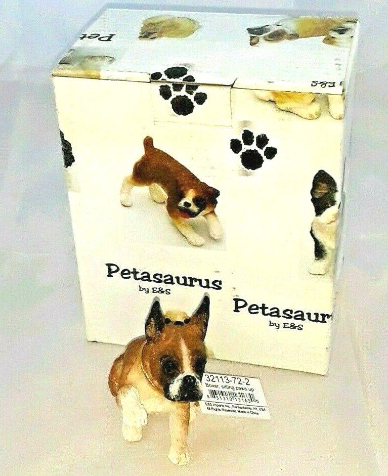 Boxer Dogs Figurines Paw up Cropped Puppy Boxers Figurine Resin