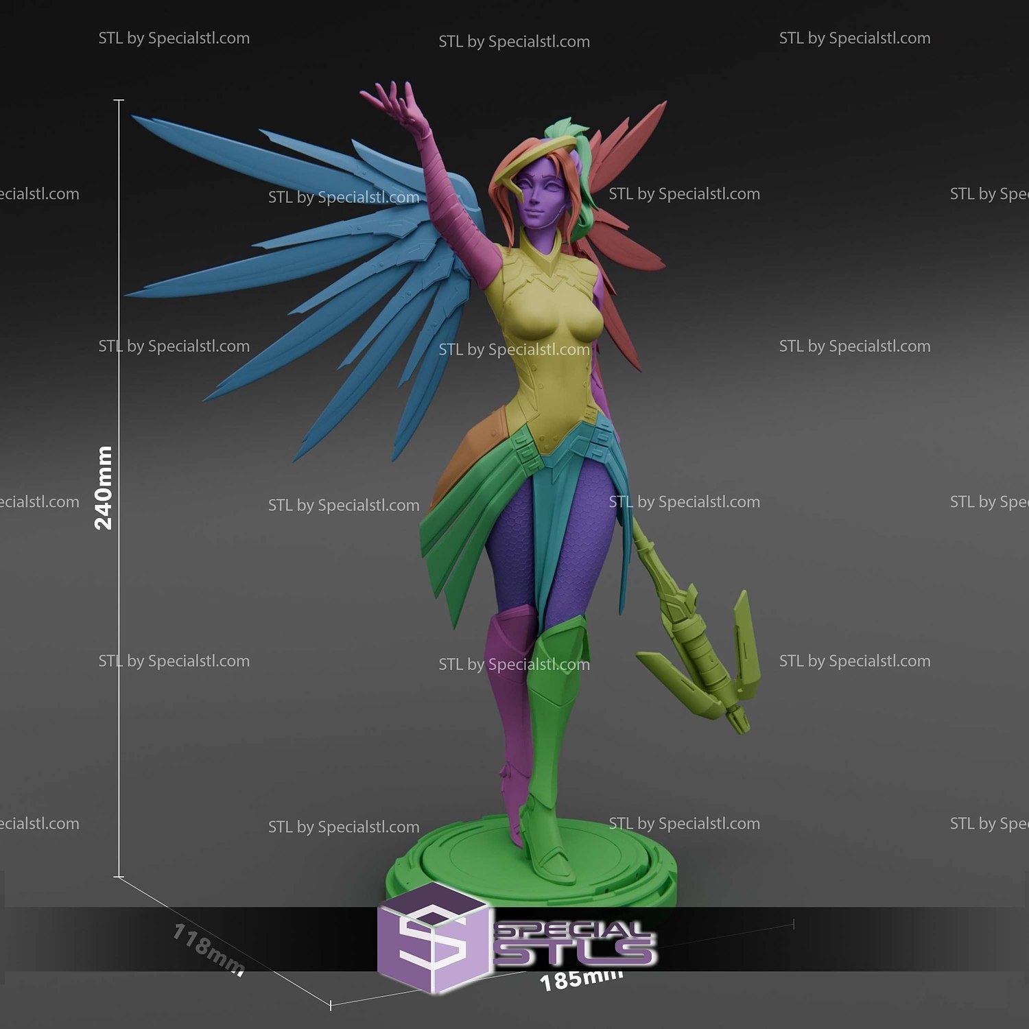 Mercy Beautiful Overwatch V1! 3D Printed 16k Res! HandPainted or Unpainted!