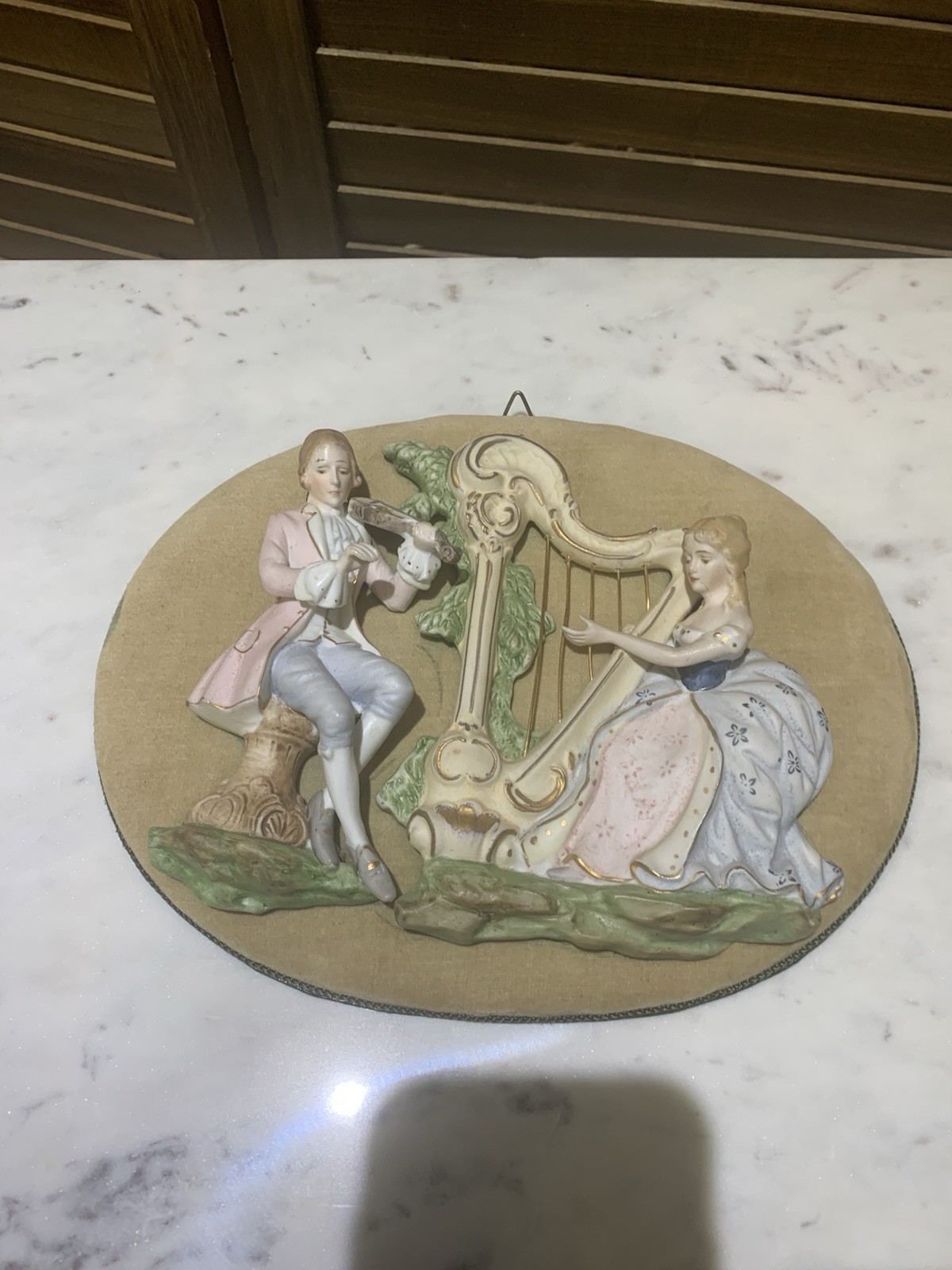 Vintage Lenwile Ardalt Japan Hand Painted Musicians 3D Plaque