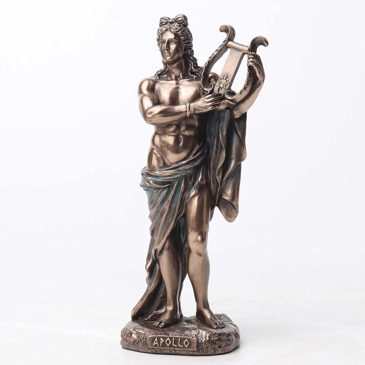 Veronese Design 6 1/4 Inch Tall Greek God Apollo Playing Lyre Cold Cast Resin