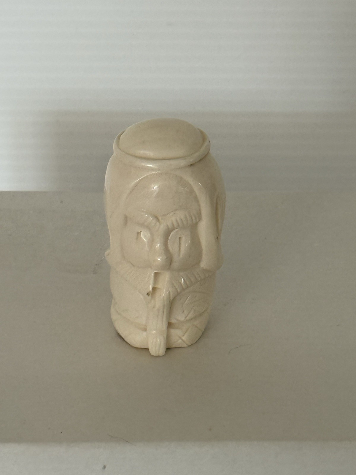 Vintage Hand-Carved Polish Miniature Male Head Bust Artesian Figurine Numbered