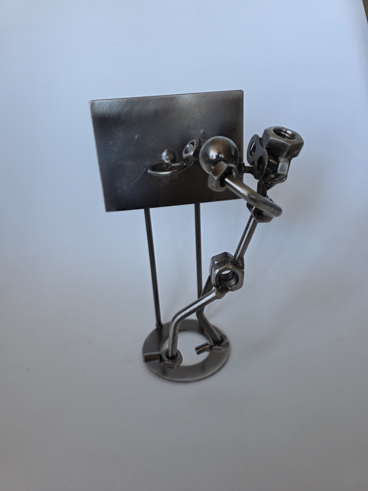 Handmade Metal Nuts and Bolts Dunking Basketball Player Figurine Sports