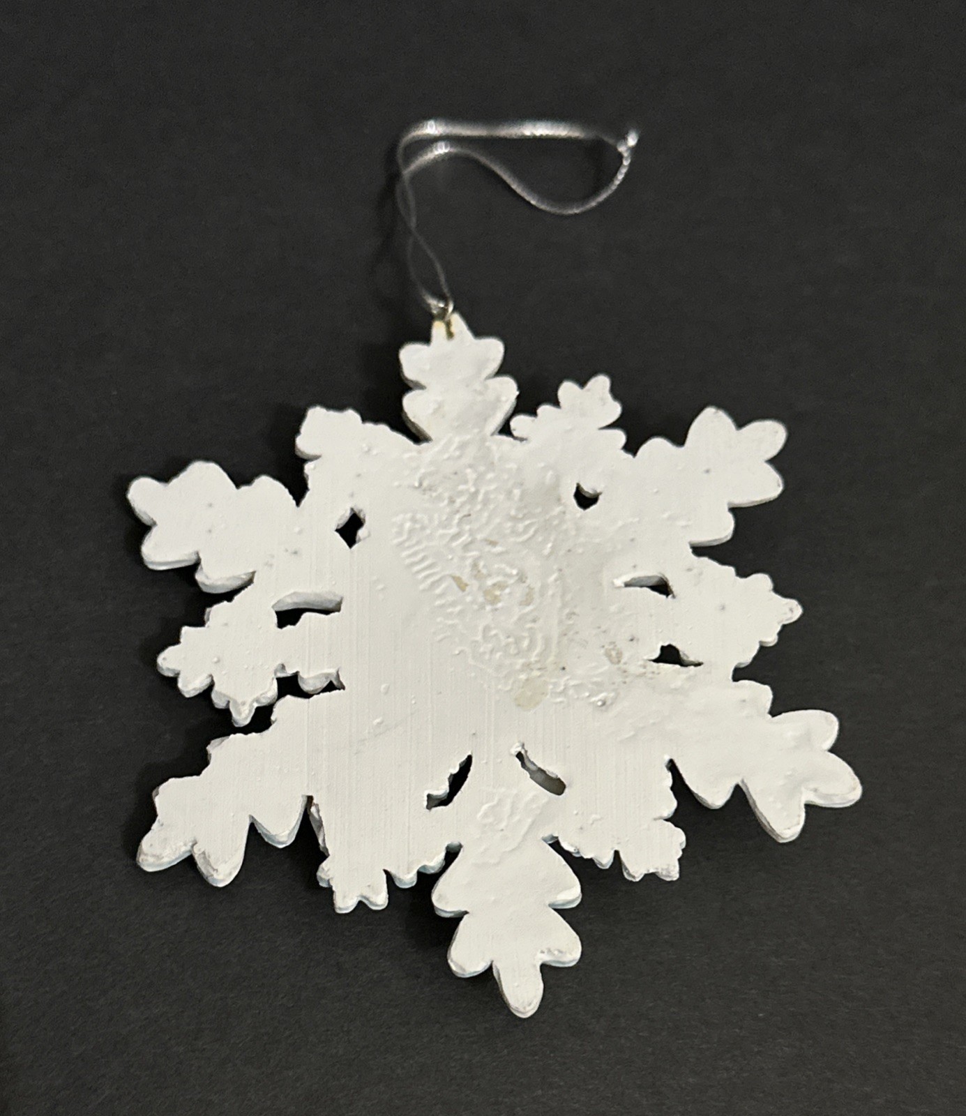 VTG Blue/White 4″ Snowflake Snowman Christmas Ornament w/Blue Knit Cap