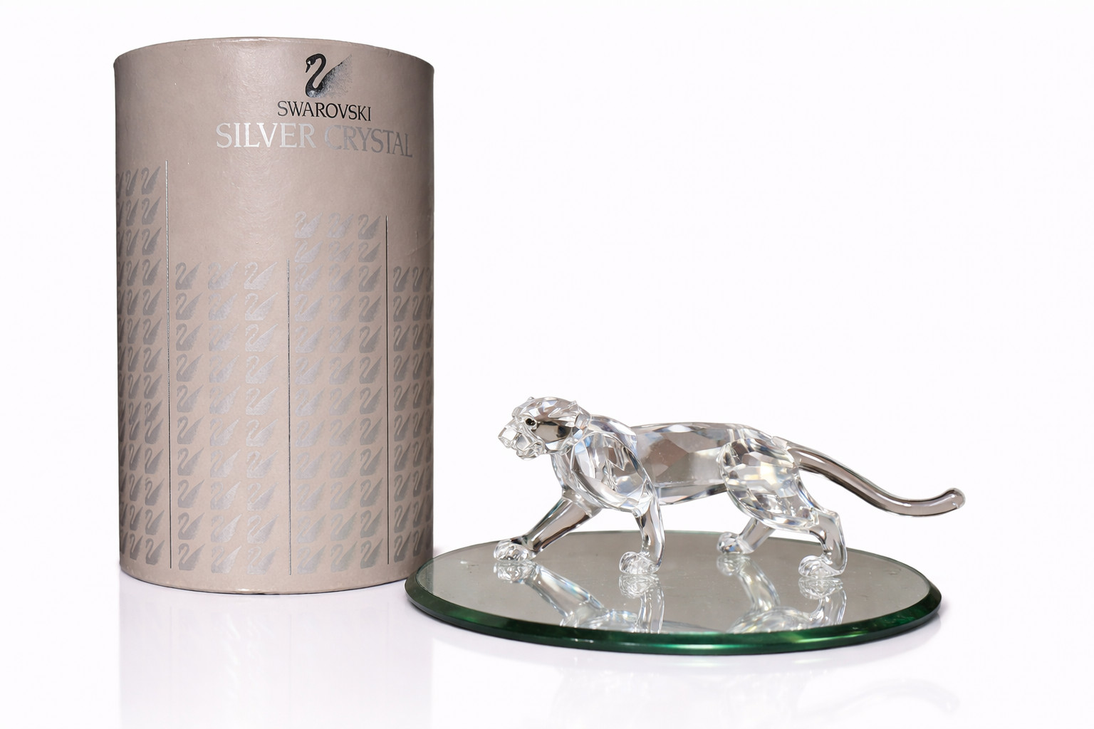 Swarovski Crystal Leopard Panther 217093 Clear Figurine w/ Box Retired Mint