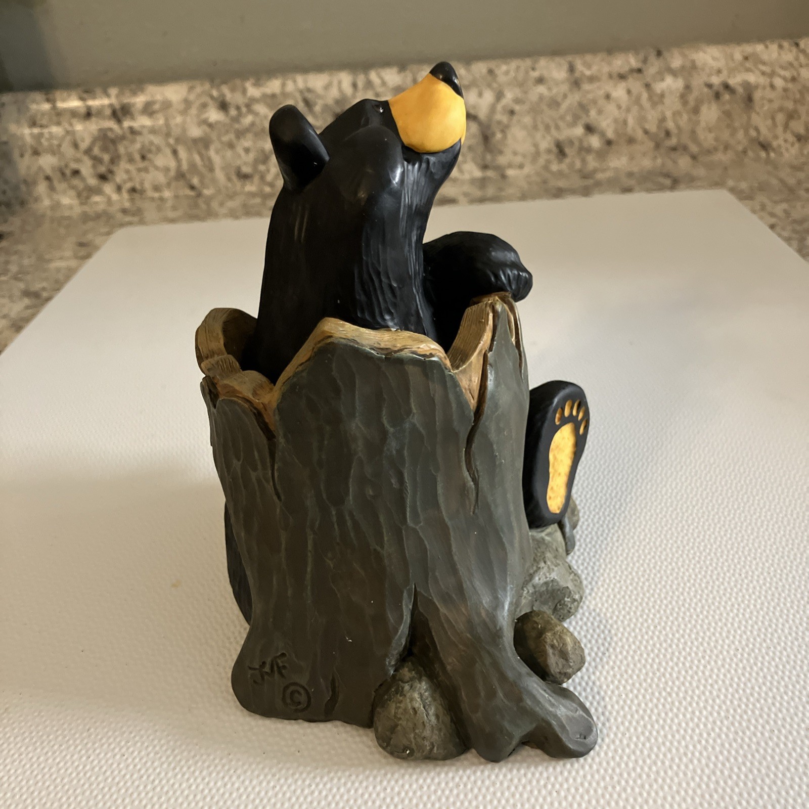 Bearfoots Bears Andy Figurine Vintage Big Sky Carvers Jeff Fleming Tree 6”x6”x4”