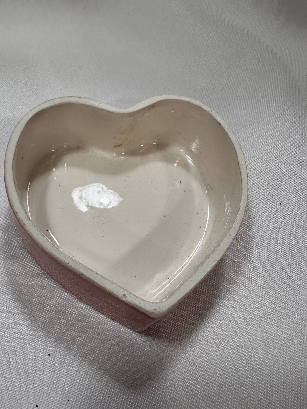 Rare Vintage Josef Originals Heart Shaped Trinket Dish BOBBY PINS Cupid Angel