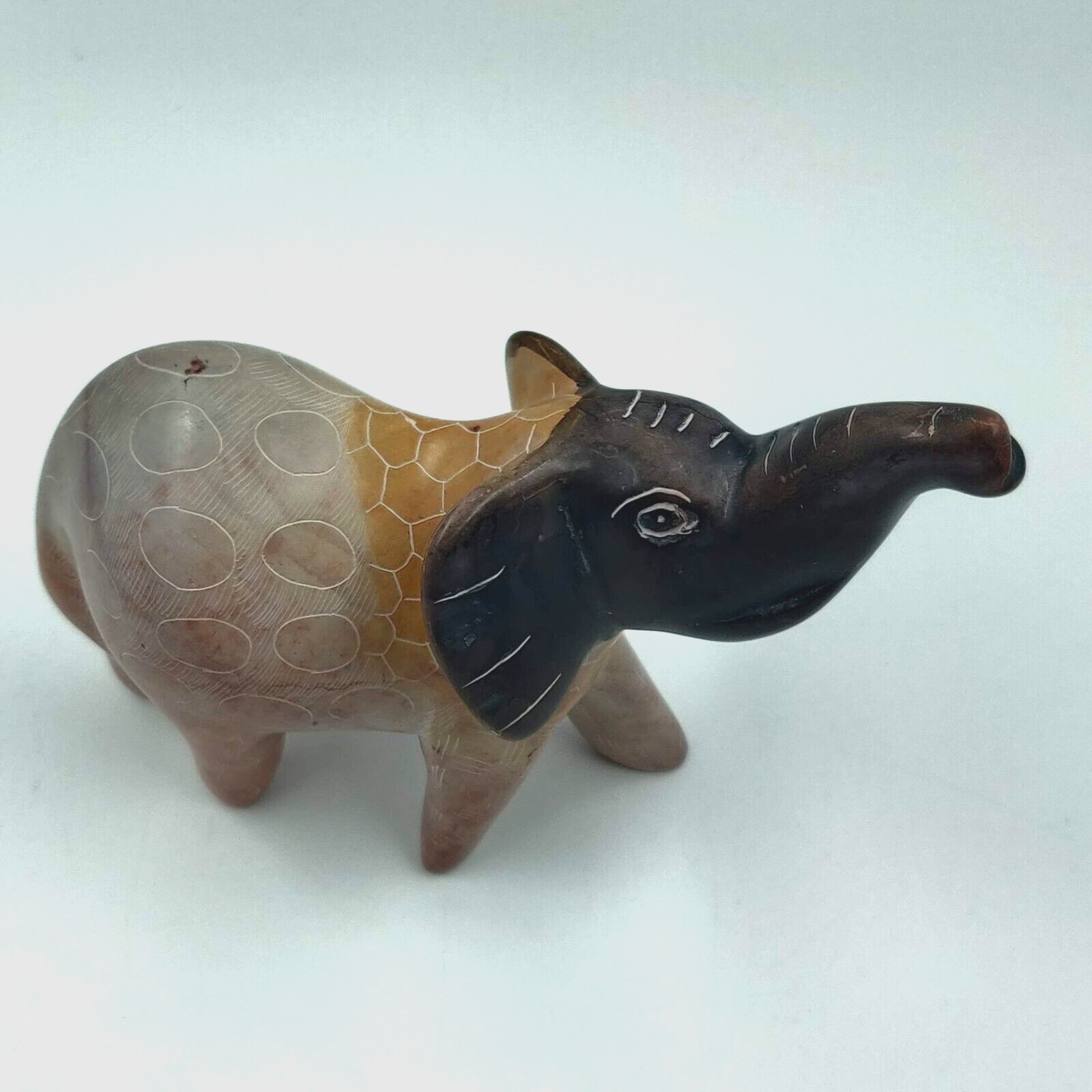 Carved Stone Elelphant Figurine Home Decoration 4″ Statue Animals
