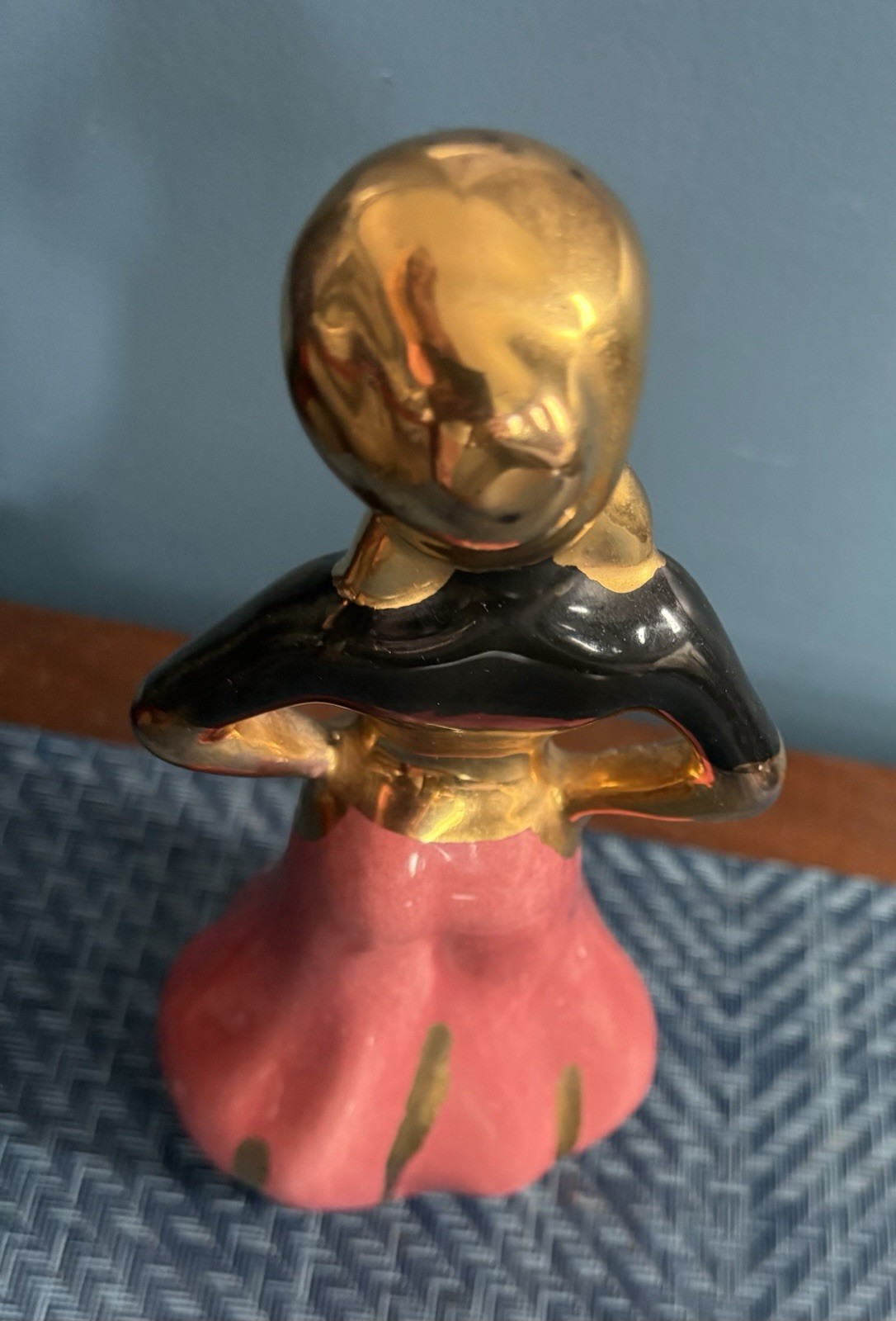 Vtg 1950S Mid-Century Ceramic Harem Dancer Figurine 8” Tall 22kt￼