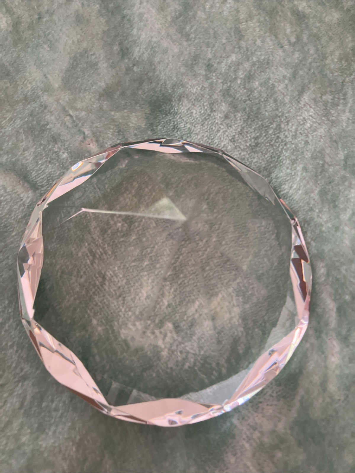 Crystal Diamond Cut Paper Weight 5″x3″ EUC Fun Gift & Great For Newly Engaged!