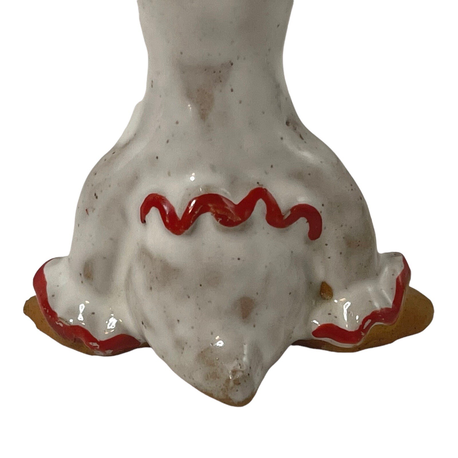 Clown Head Stand Figurine Red White Glazed Terra Cotta Clay 4.75″ Napcoware