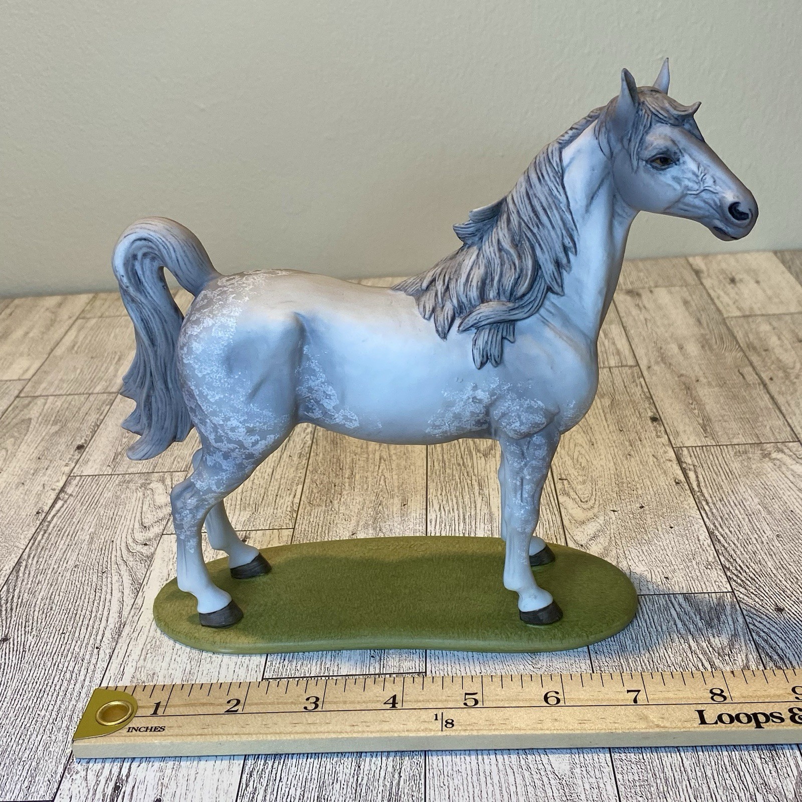 1985 Vintage By Andrea Saddlebred 7412 Horse Porcelain Figurine Dapple Grey