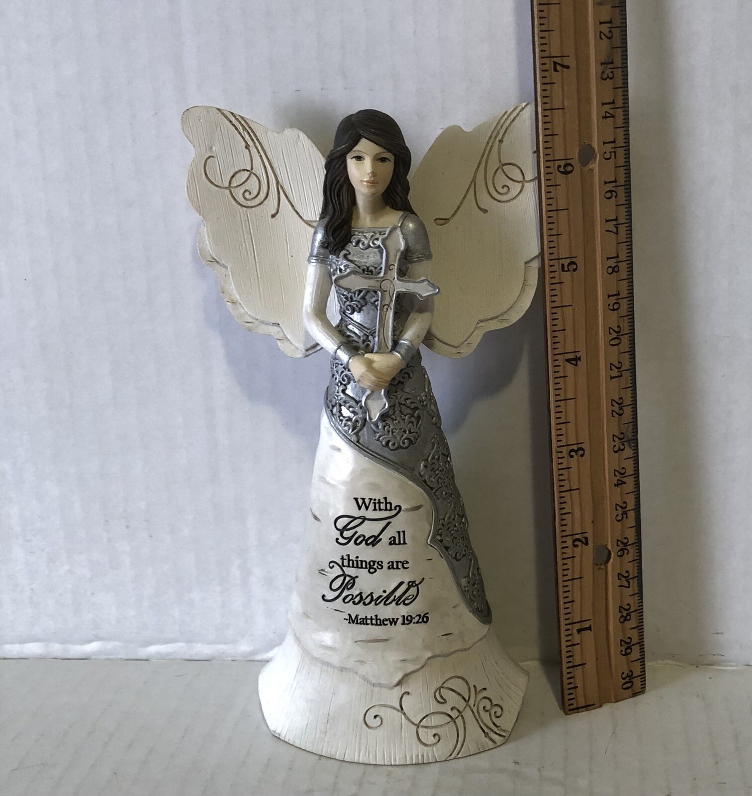Elements Faith Angel Holding Cross Figurine by Pavilion 6-1/2-Inch all occasions