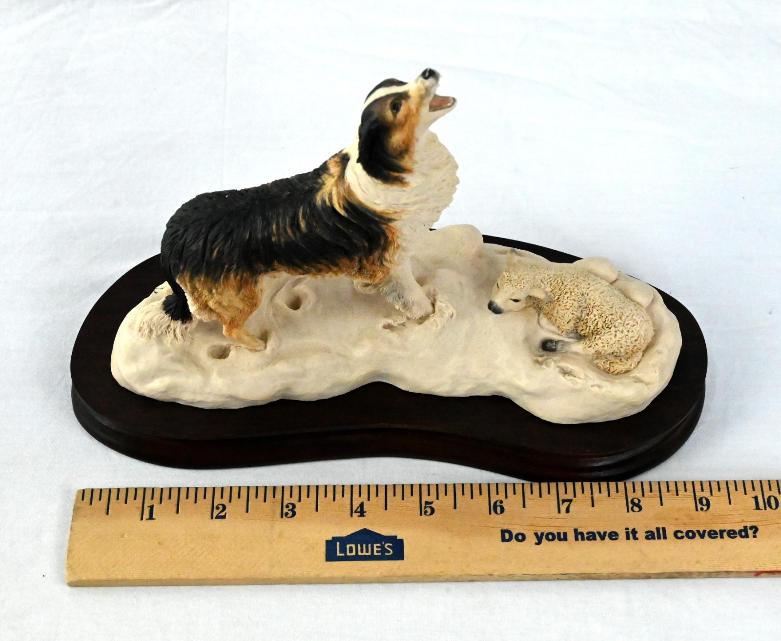 Schmid-Lowell Davis Lamb with Collie in Snow Figure w/Base 1987 #947/1750