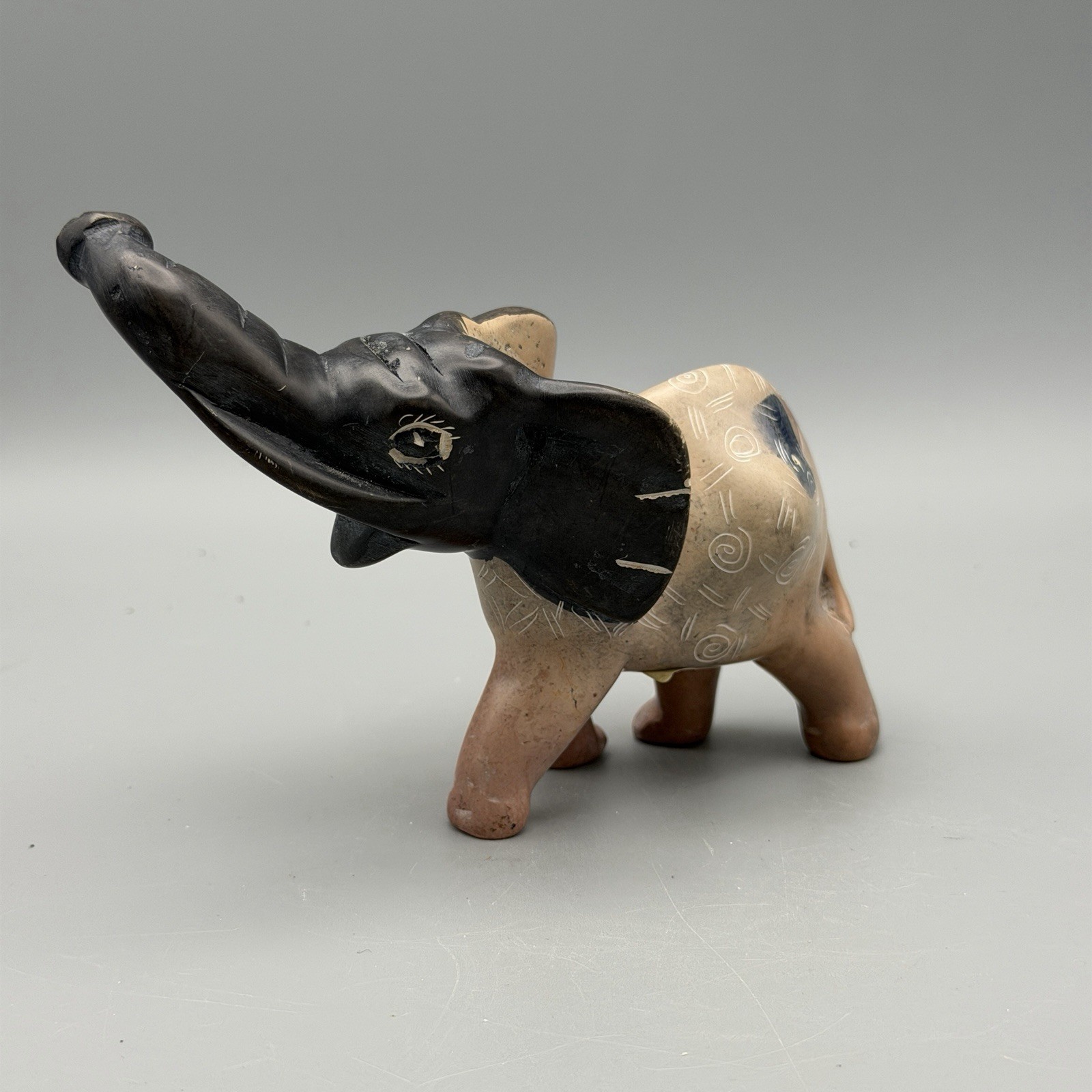 Carved Stone Elelphant Figurine Home Decoration 4″x 5”x2” Statue Animals