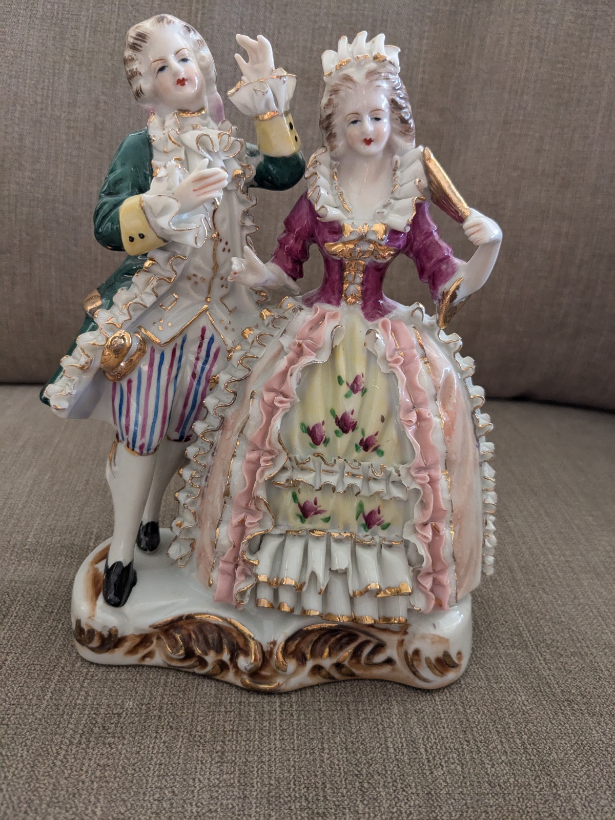 Porcelain Dancing Figurines Vintage 7”