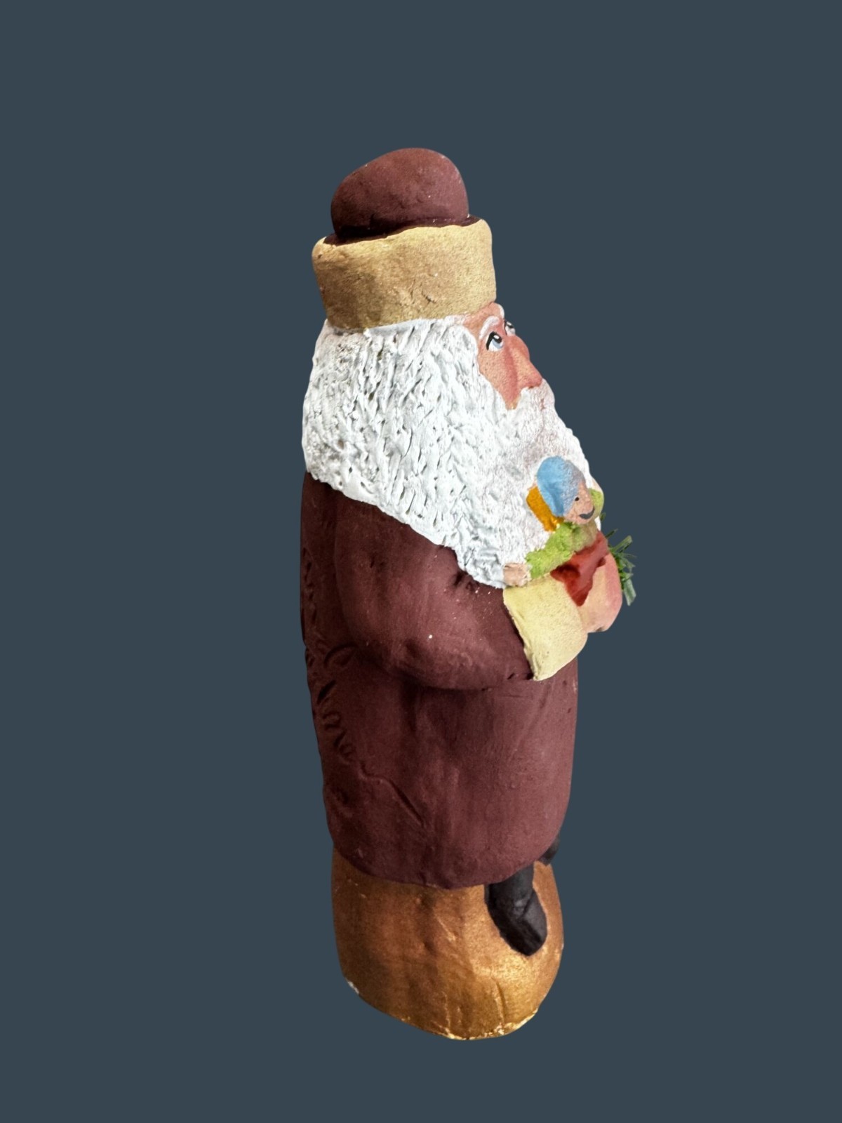 Jackson Pottery Santa Figure Signed Robert & Sandy Jackson 2015 8.5″ Folk Art