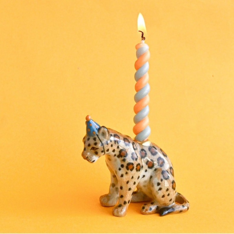 Jaguar Cake Topper | Handcrafted Porcelain Figurine | Camp Hollow Collectable He