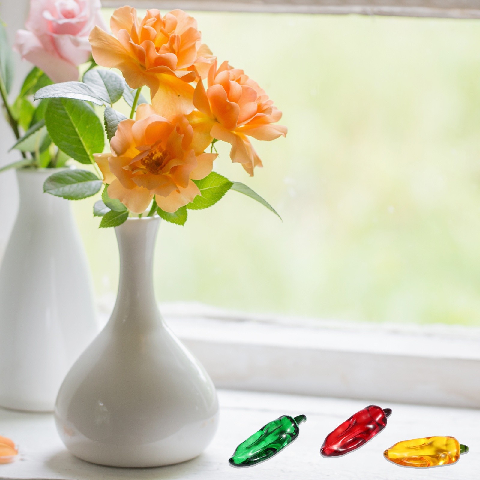 Glass Chili Crystal Handmade Blown 3.66 Inch Glass Decoration Ornament Yellow