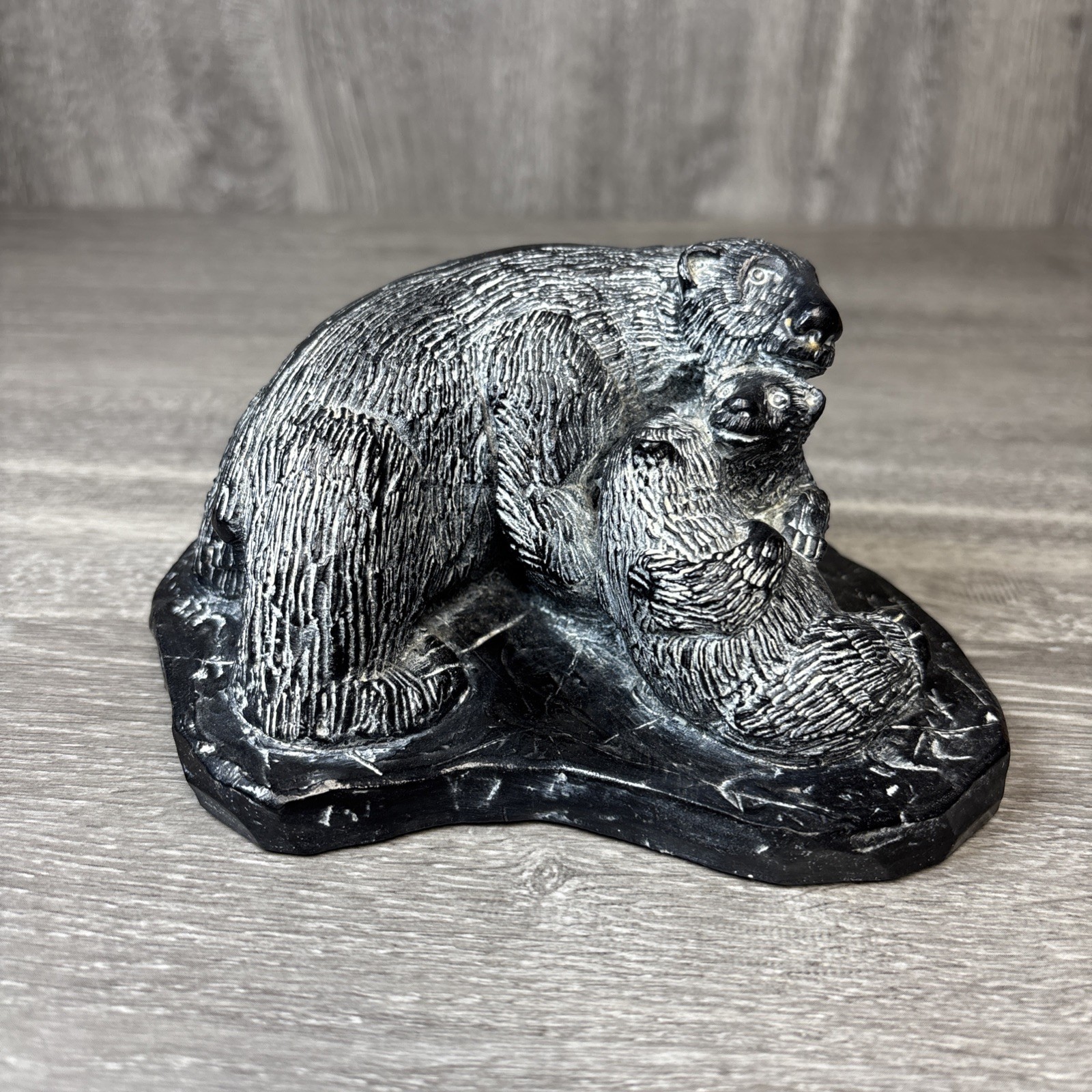 Hand Carved Soapstone Polar Bear Figurine Aardvark Figures to Please 1972 Canada