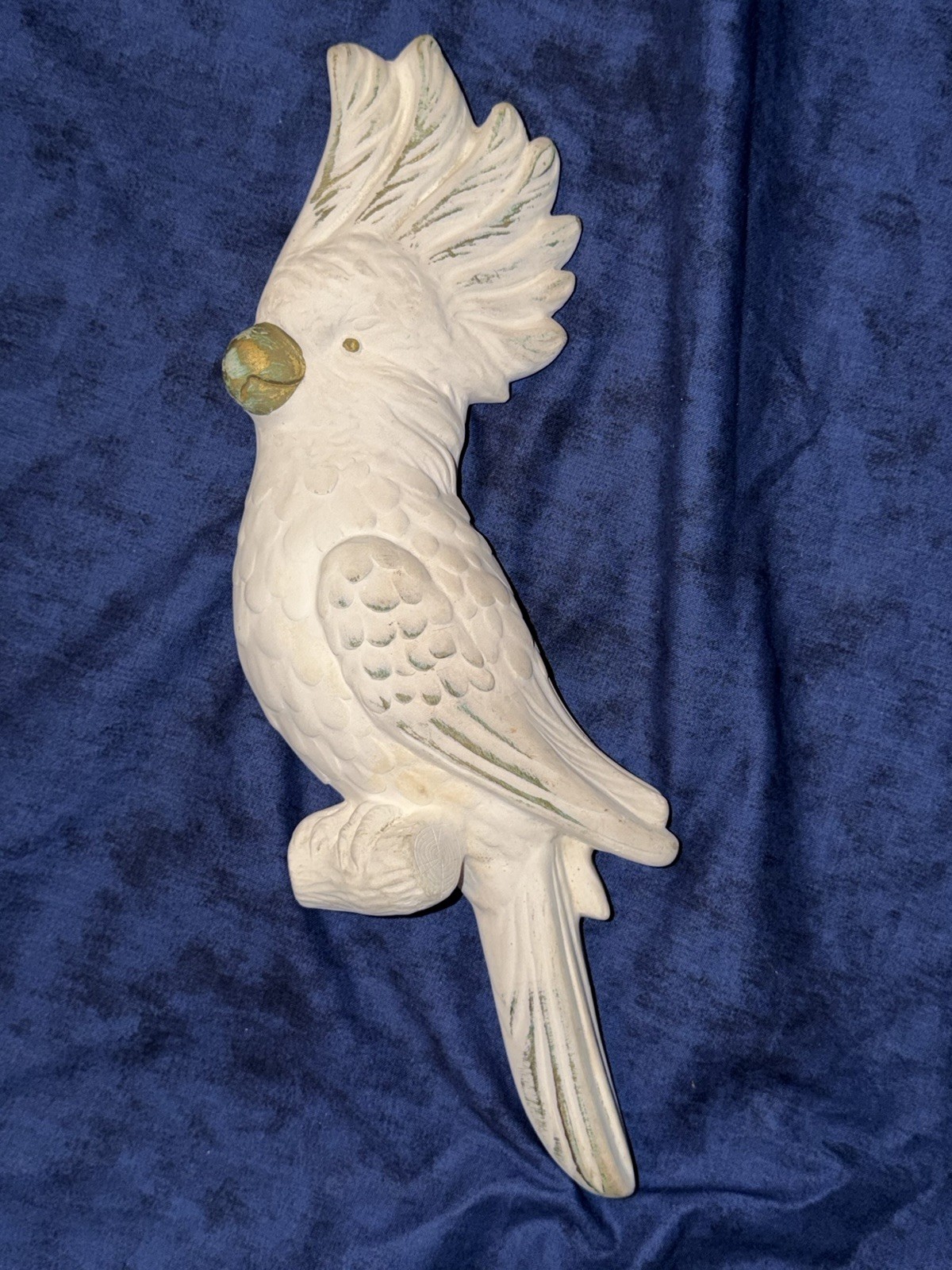 Vintage-Pair of White and Gold Cockatoos-Set of 2-Wall hanging