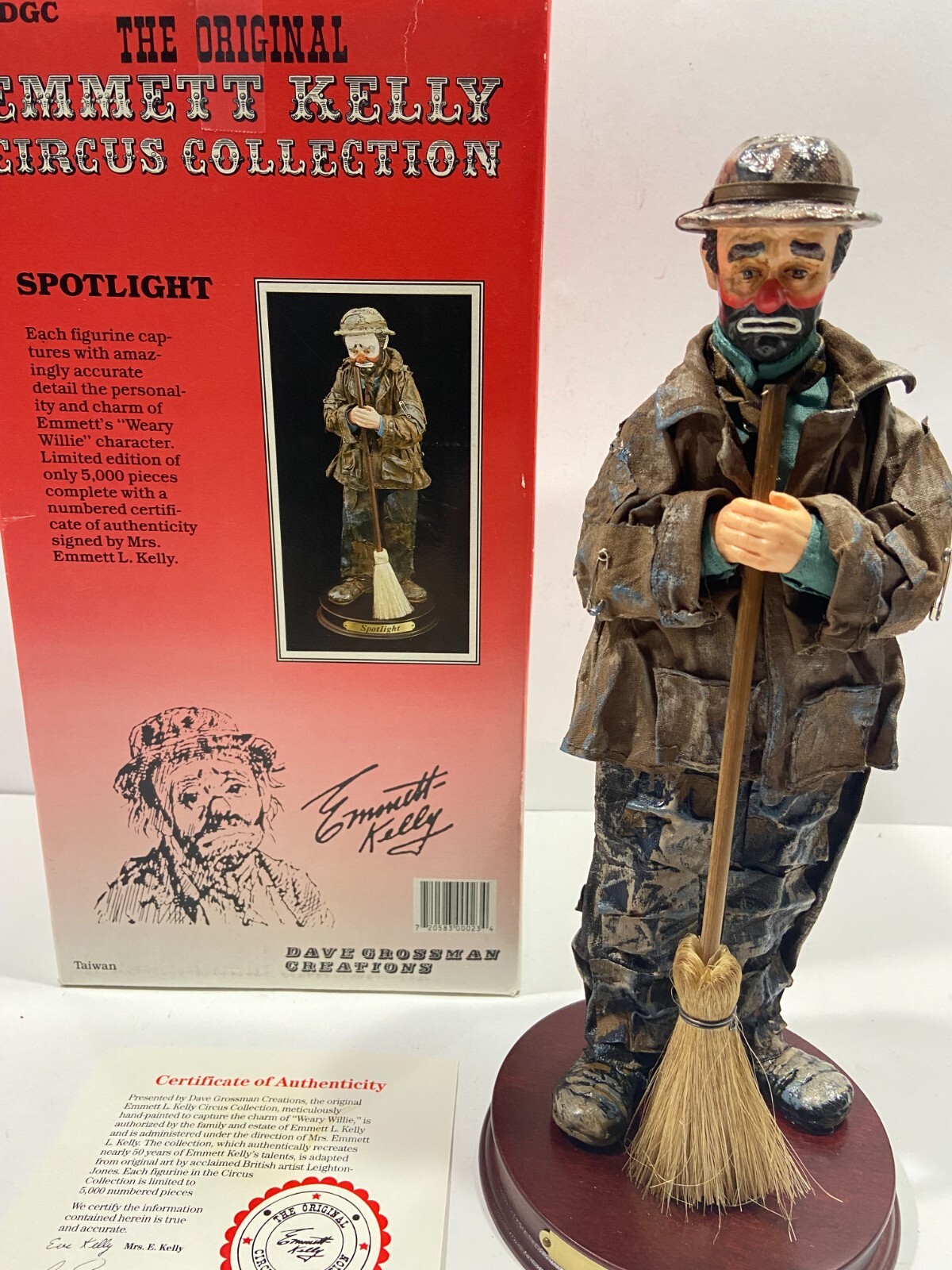 Original Emmett Kelly Circus Collection “Spotlight” EKC-03 1991 Number 882/5000