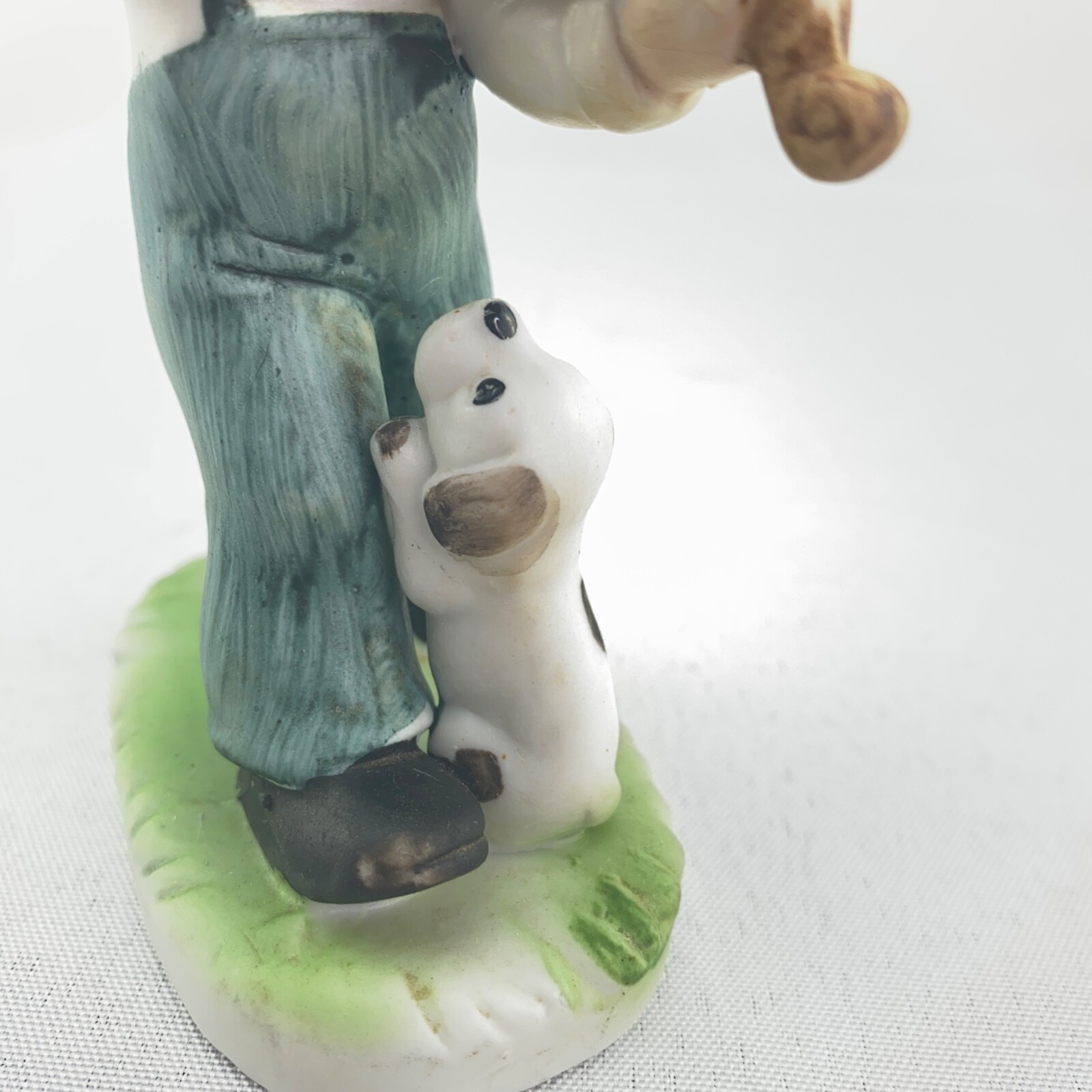 Vintage Puppy Love Young Boy Figurine Playing Violin with Dog