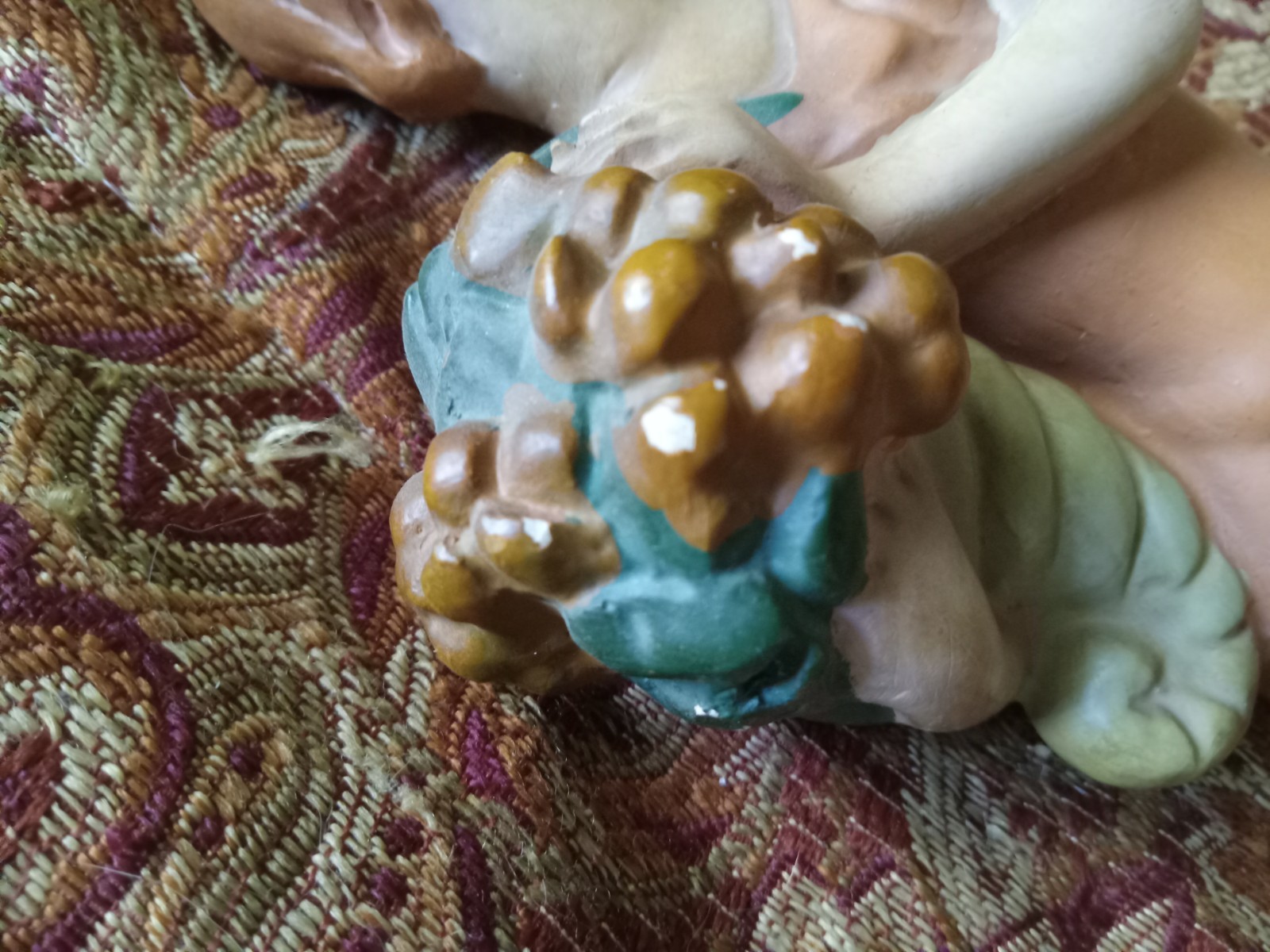 Vintage 12 1/2″ chalkware figurine entitled autumn good condition