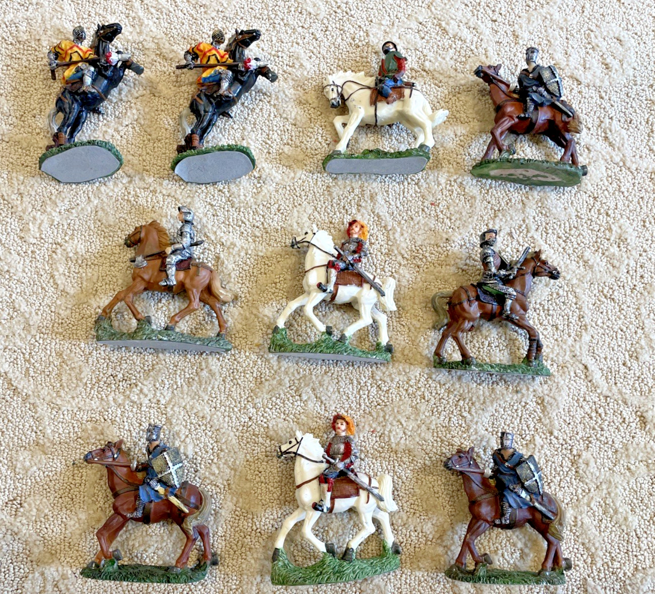 Collection of 10 Resin Knights on Horses 4 1/2″ tall