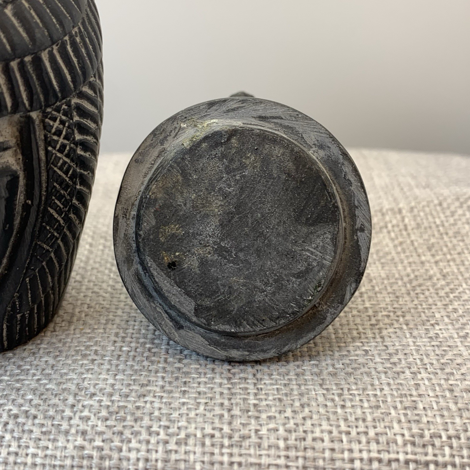 Black Canopic Jar Jackal Egyptian God 4.5”