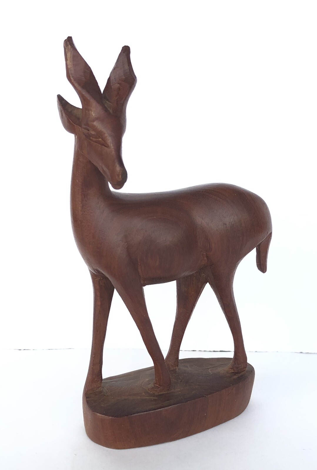 Vintage Wood Hand Carved Antelope Gazelle Made in Kenya