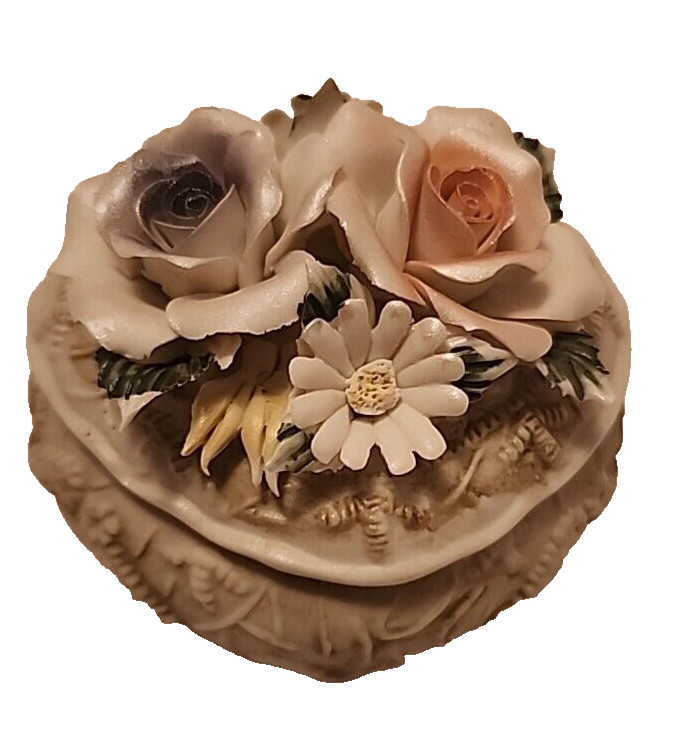 Heart Shape Flower Fine Bone China Trinket box