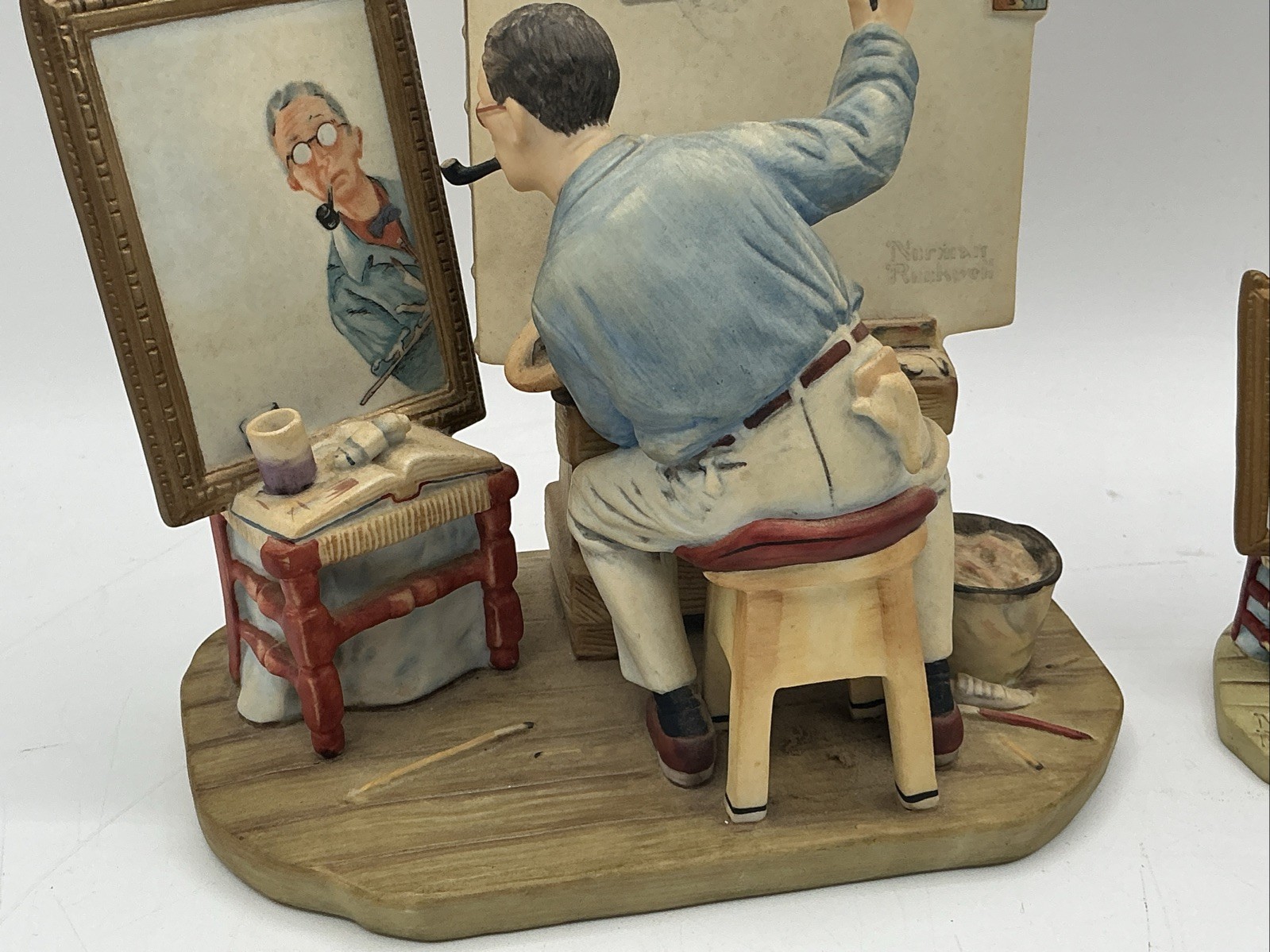 Norman Rockwell “Triple Self Portrait” Gorham Figurine Set (1978 & 1982)