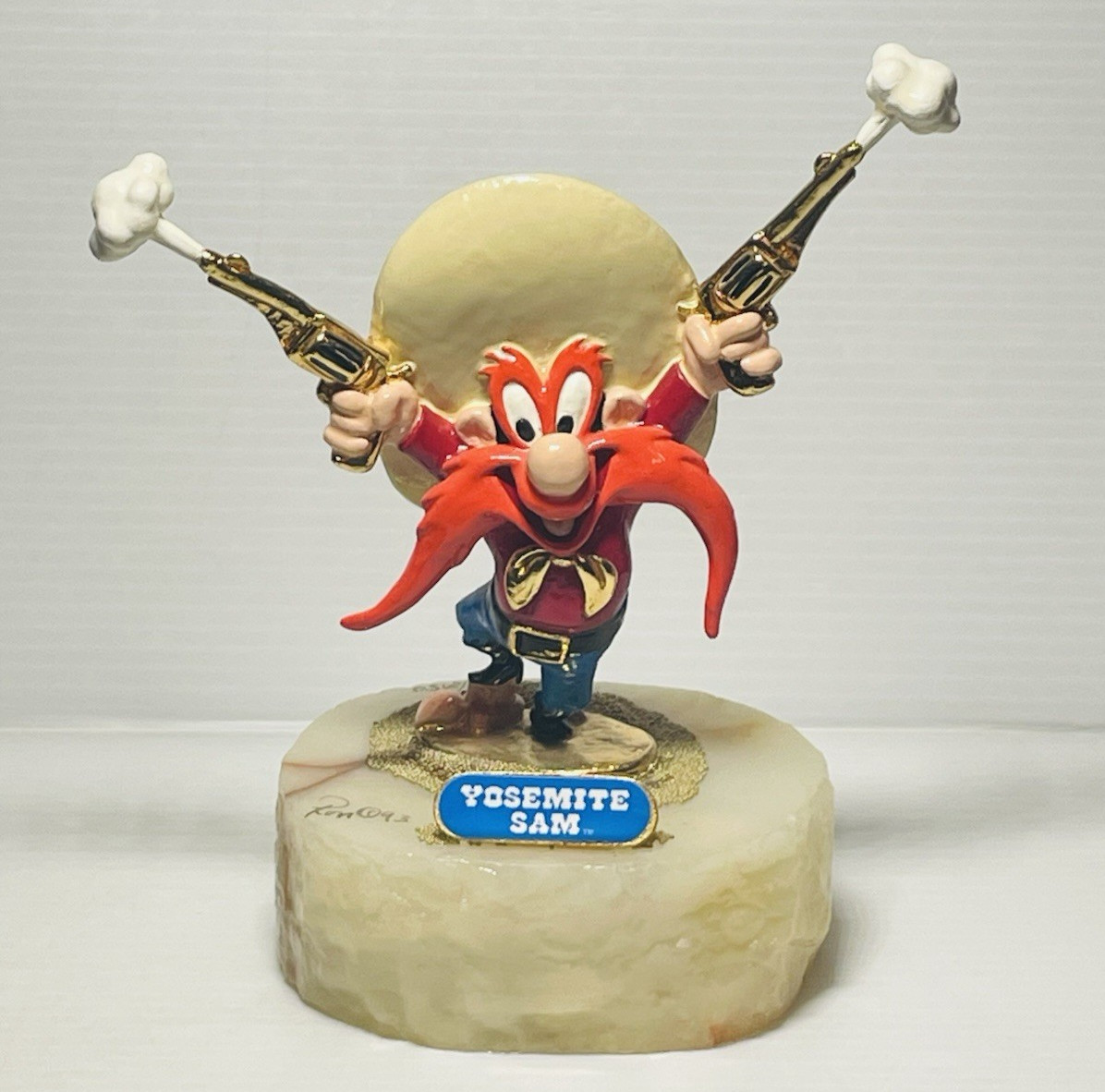 Ron Lee Signed 1993 Looney Tunes Yosemite Sam Blaze Of Glory Statue 1998/2750.