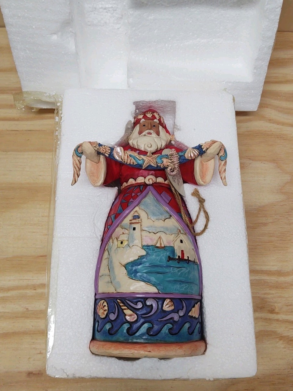 Jim Shore Signed Season’s Greeting From The Seaside 4025843 Seashell Santa 2012
