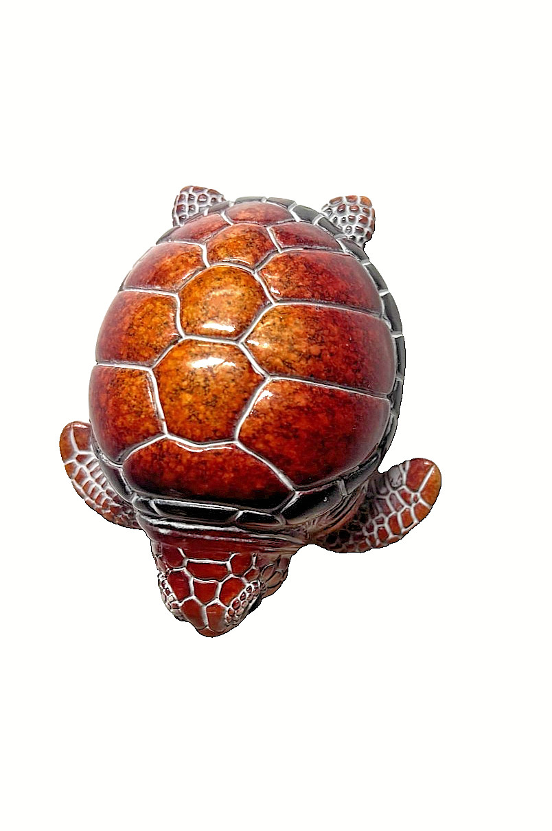 Brown Sea Turtle Baby Figurine 2.75″ W Home Decor Nautical Ocean Resin Gift