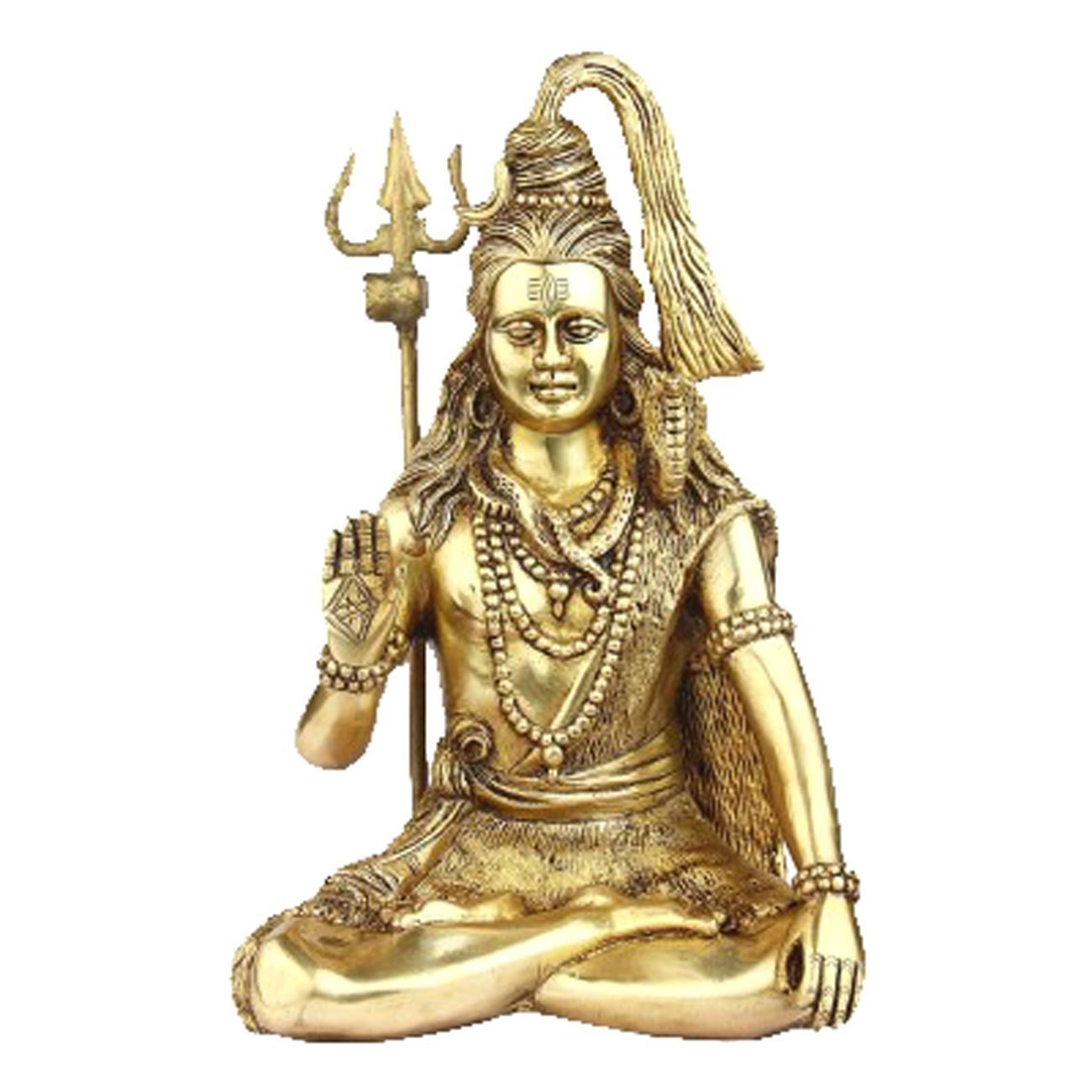 Sitting Shiva Golden Finish Home Decor Height 12 Inches