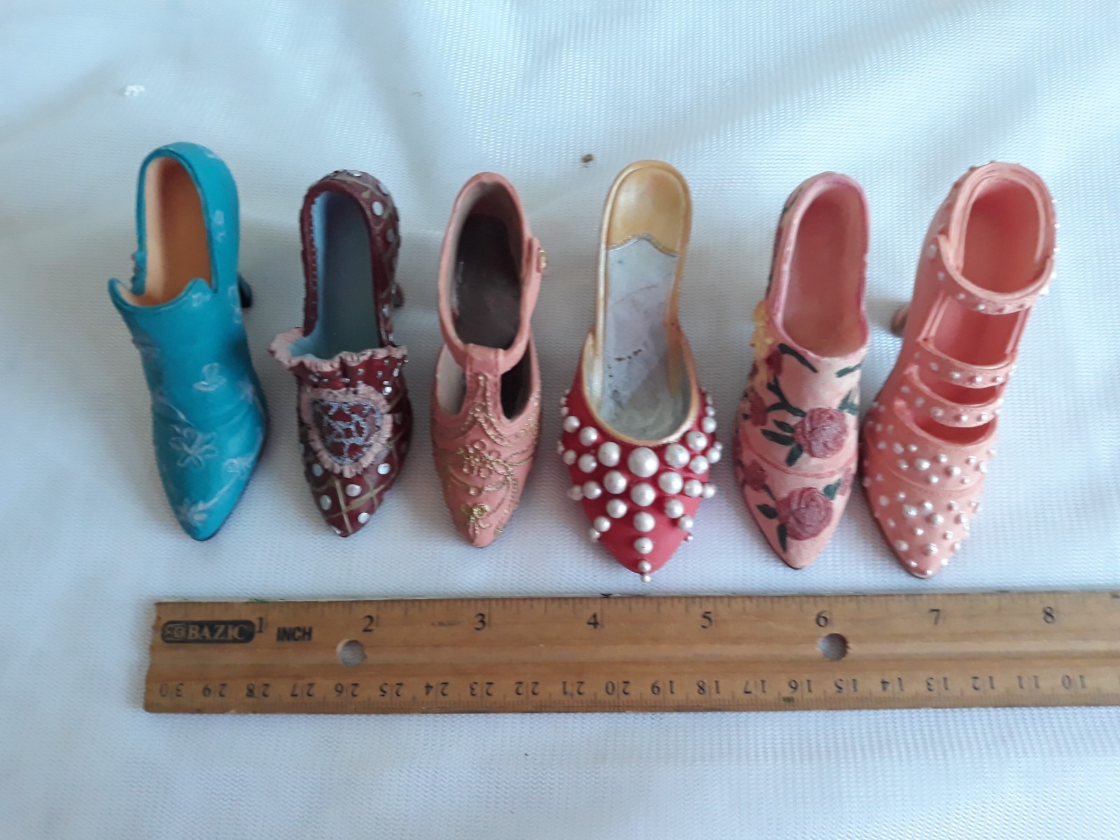 Miniature Decorative Shoe Collection Lot of 10 Various Styles Colors Resin Fun!