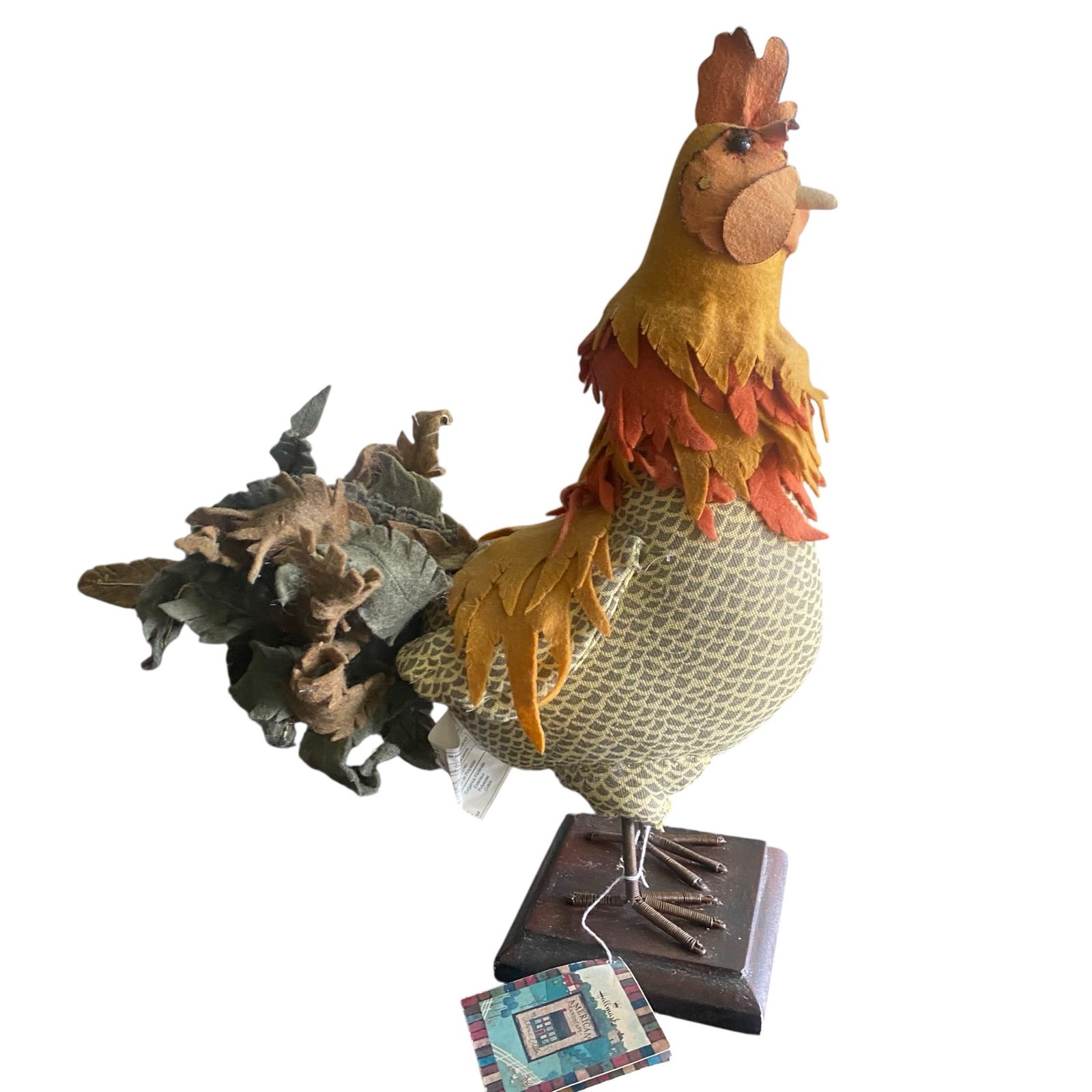 Hallmark Vintage Handmade Craft Rooster Fall Autumn Thanksgiving Colors Country