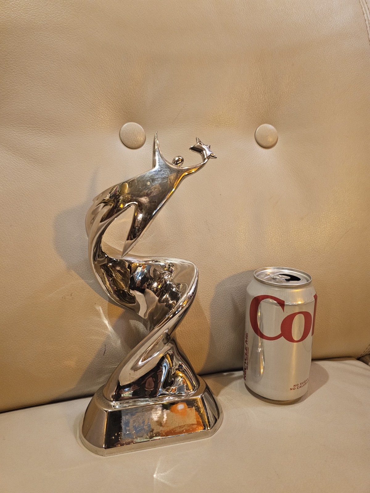 Star Trophy 9″ Metal Chrome Heavy 2 LBS 12 Oz