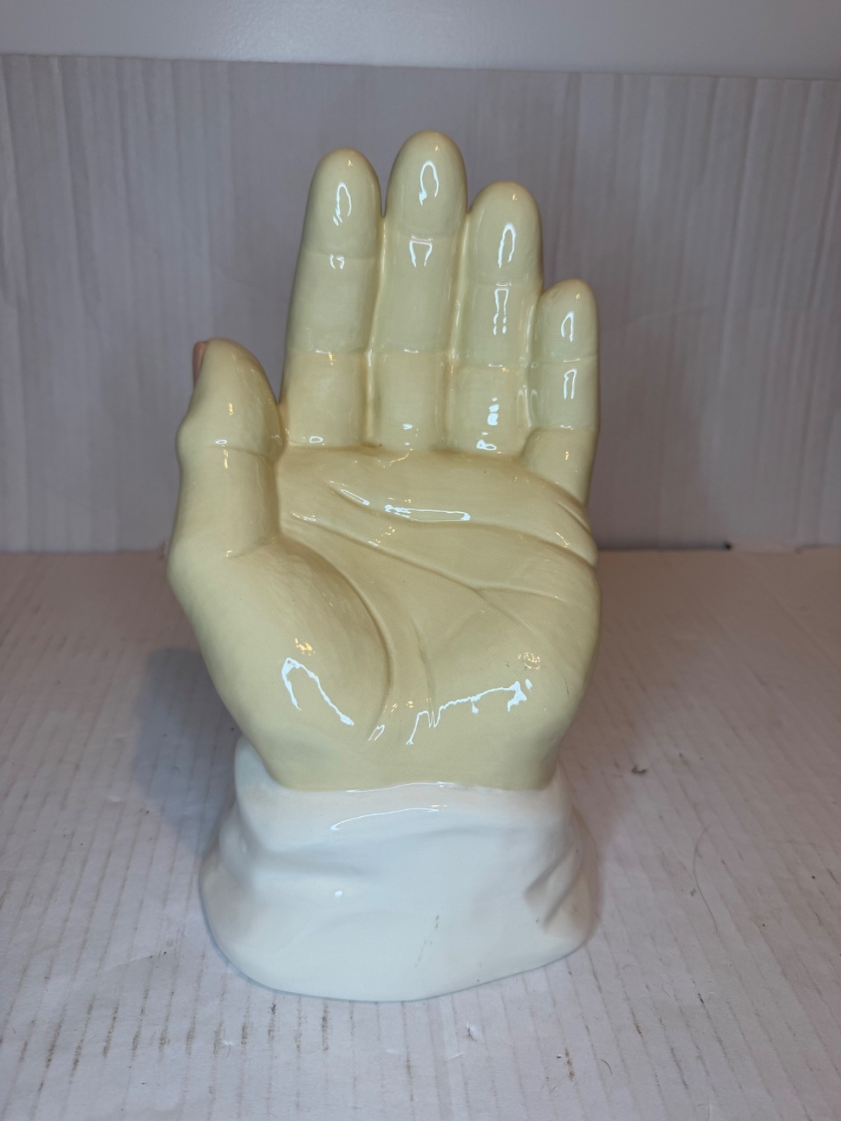 Vintage Scioto Ceramics “God’s Hand” Sculpture 1970s Ceramic Glazed Hand Figurin