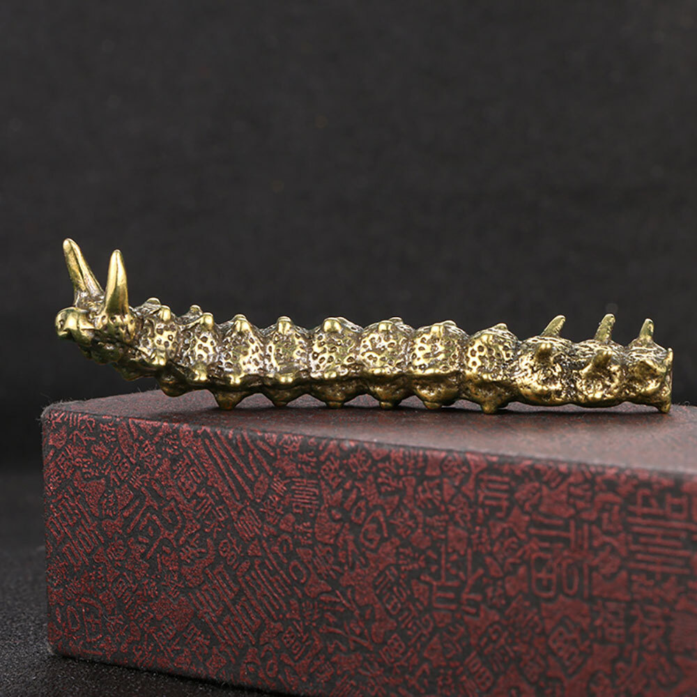 New Solid Brass Caterpillar Figurine Statue Home Ornaments Animal Figurines Gift